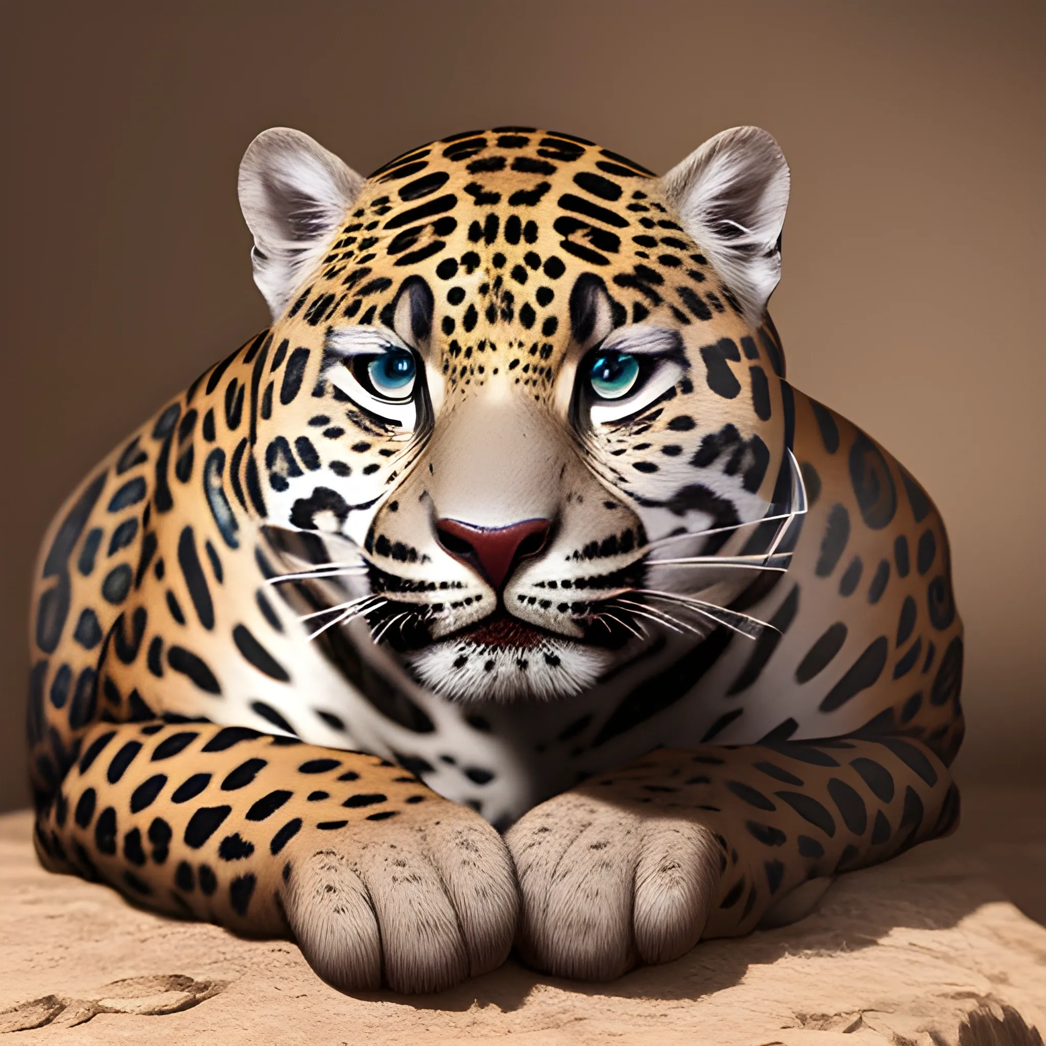 An ultra-detailed photograph of a photorealistic half jaguar half human, from an ancient civilization
