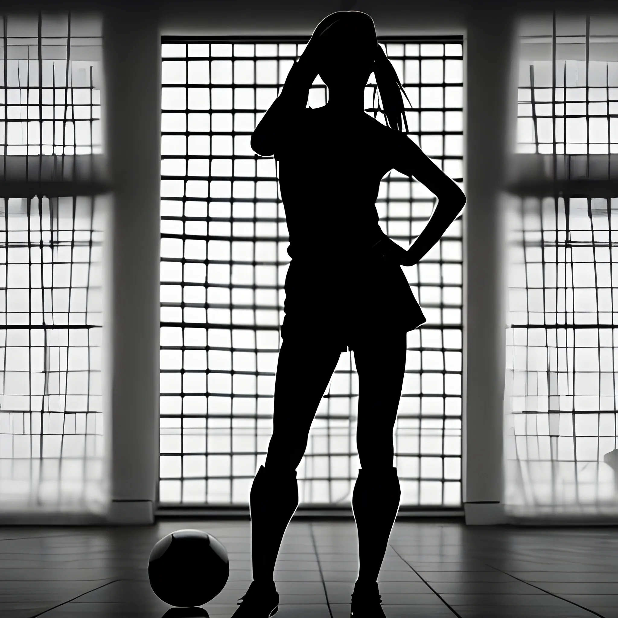 model, soccer, silhouette