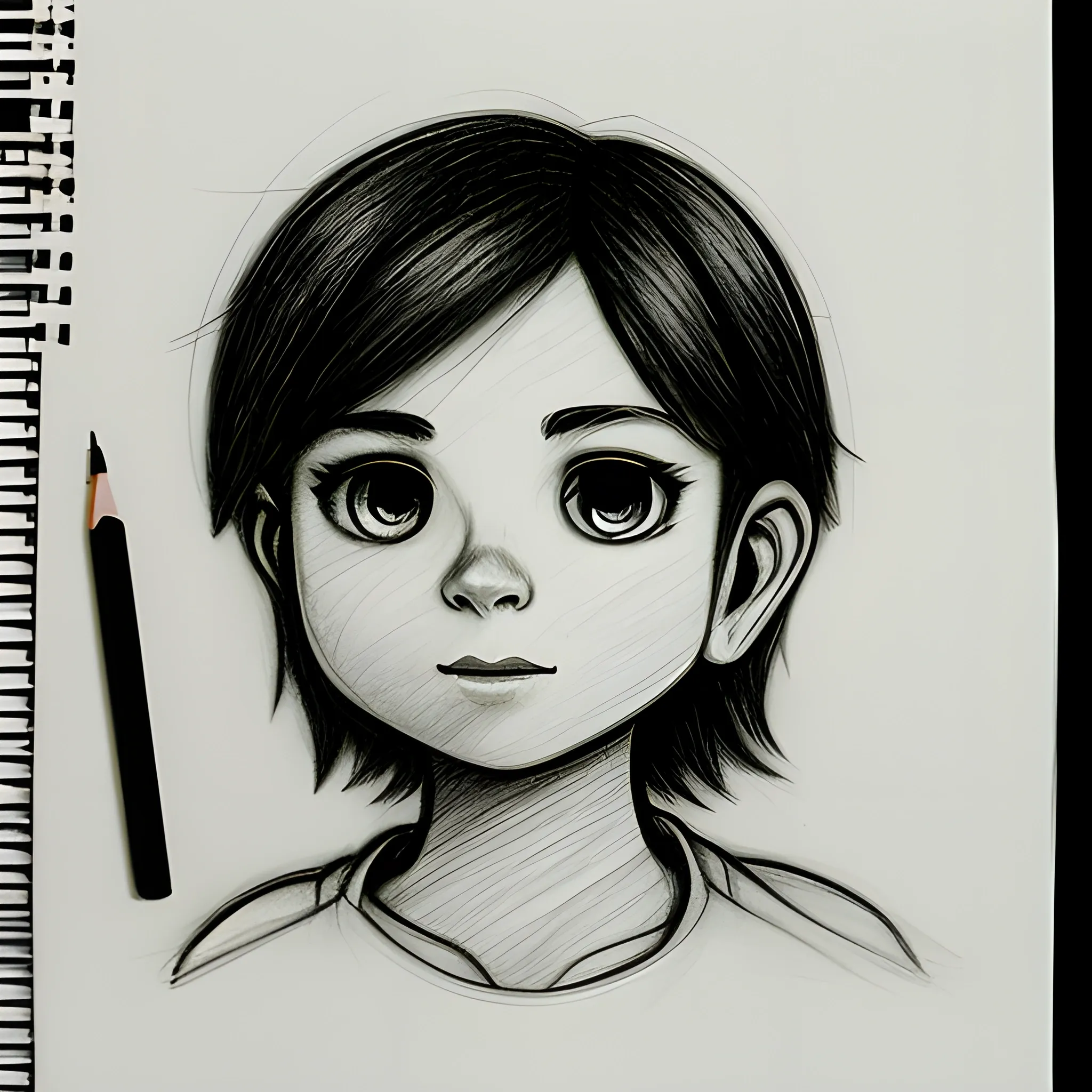 Human, ,Pencil Sketch, Cartoon Arthub.ai