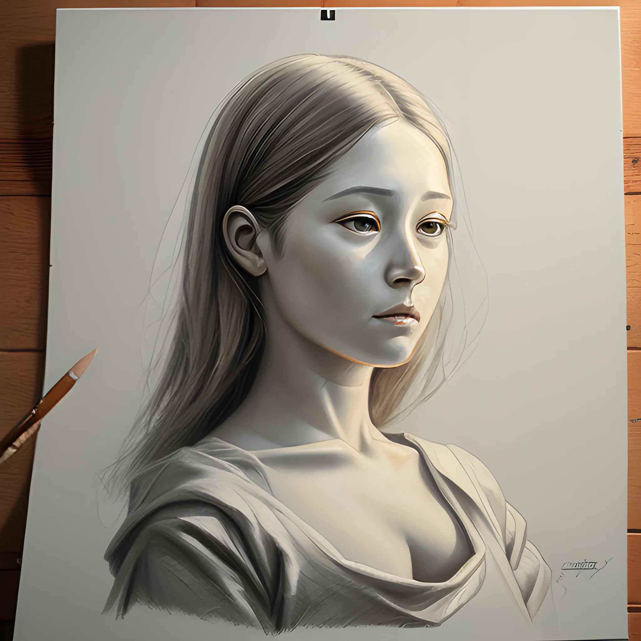 Human, ,Pencil Sketch, , Oil Painting Arthub.ai