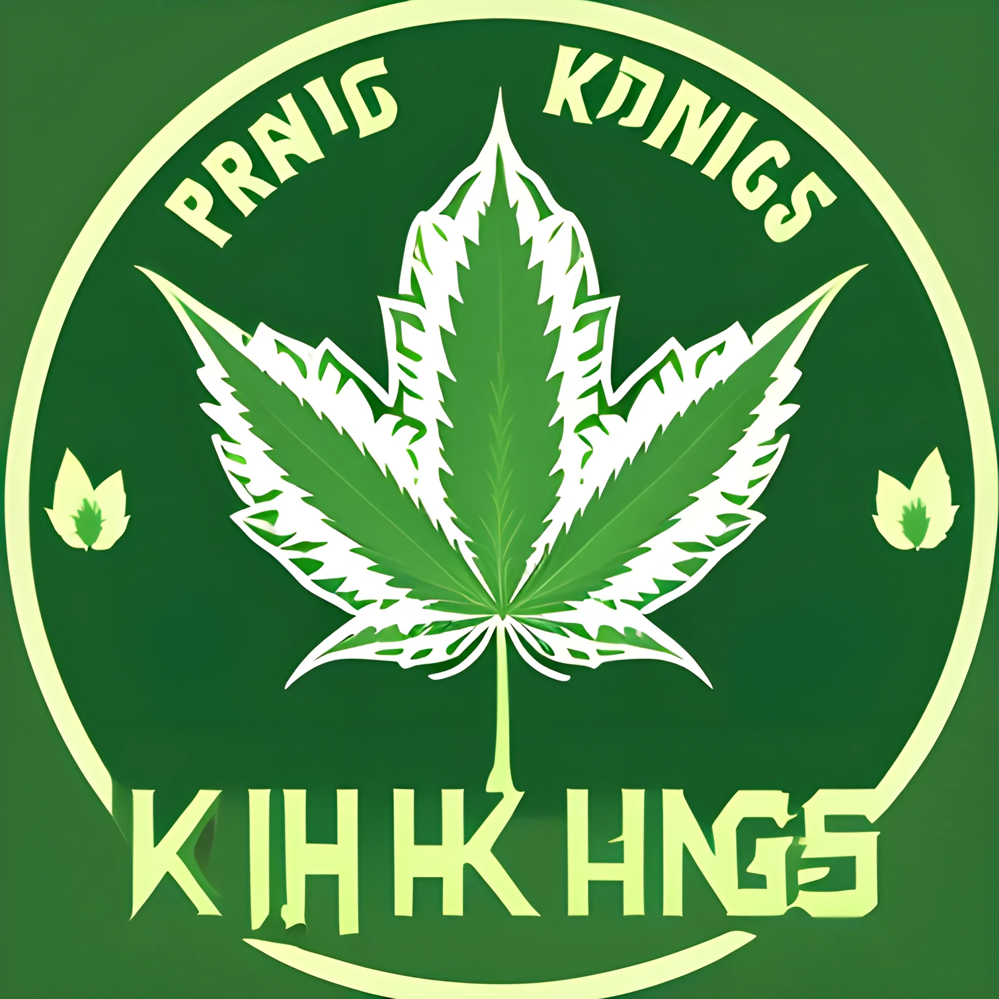 LOGO FOR PDX KUSH KINGS Thats An EDIBLES COMPANY IN PORTLAND OREGON WITH A WEED LEAF & CROWN 