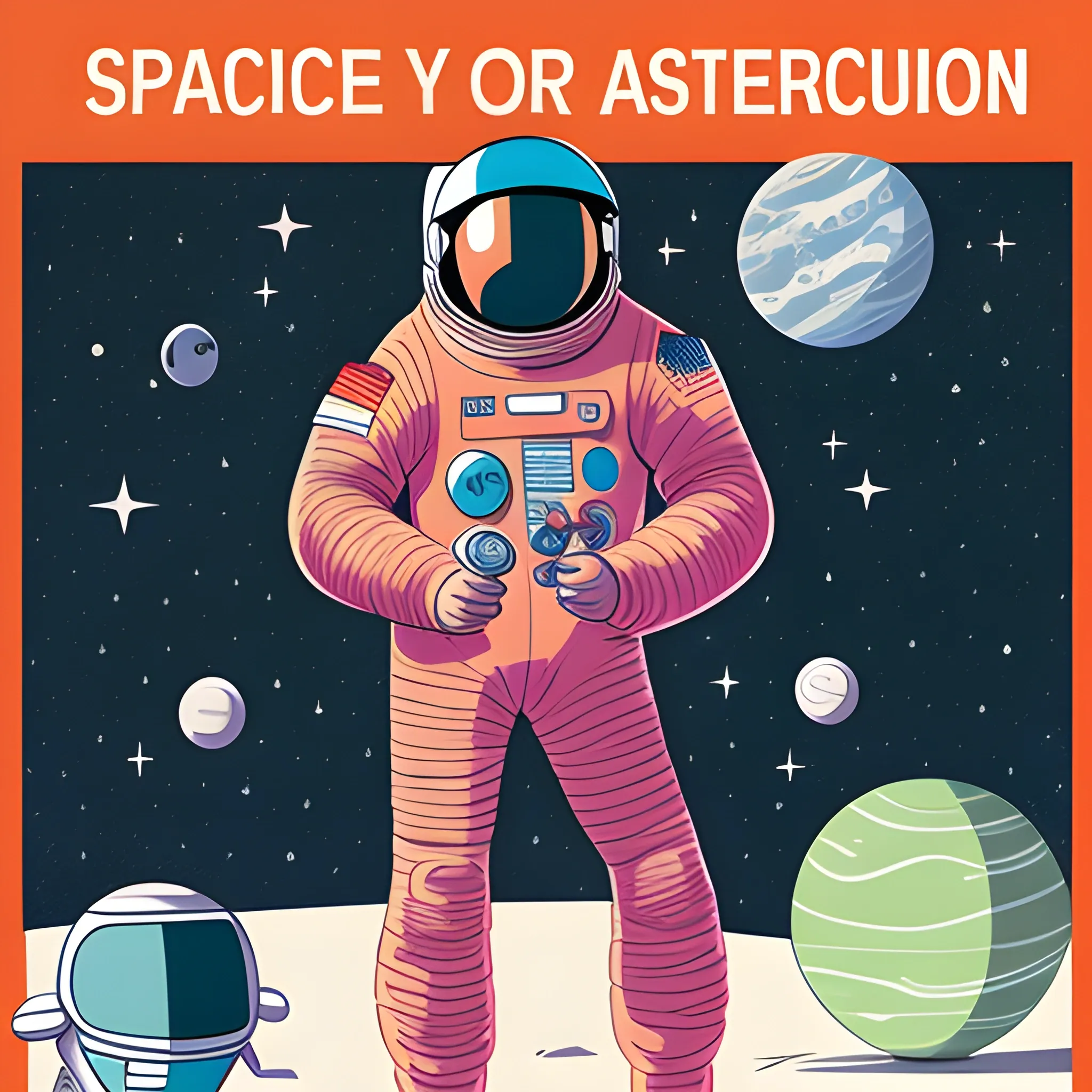 poster for a course on how to Design your Spacesuit for Intergalactic Fashion shows, Cartoon