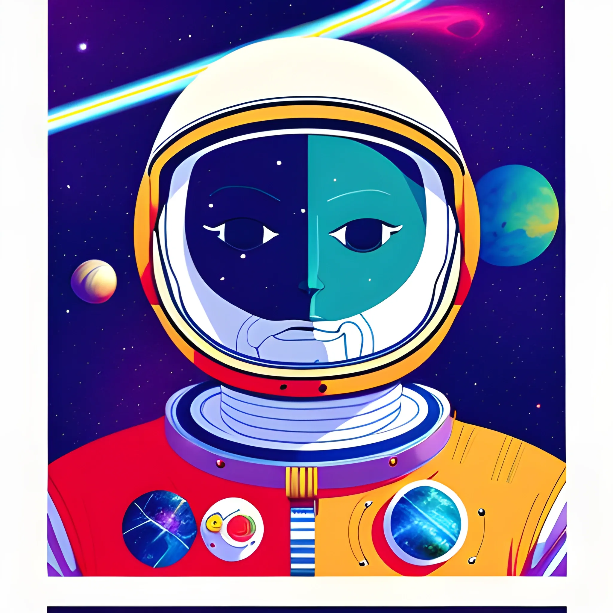 poster for a course on how to Design your Spacesuit for Intergalactic Fashion shows, Cartoon, Trippy, 3D