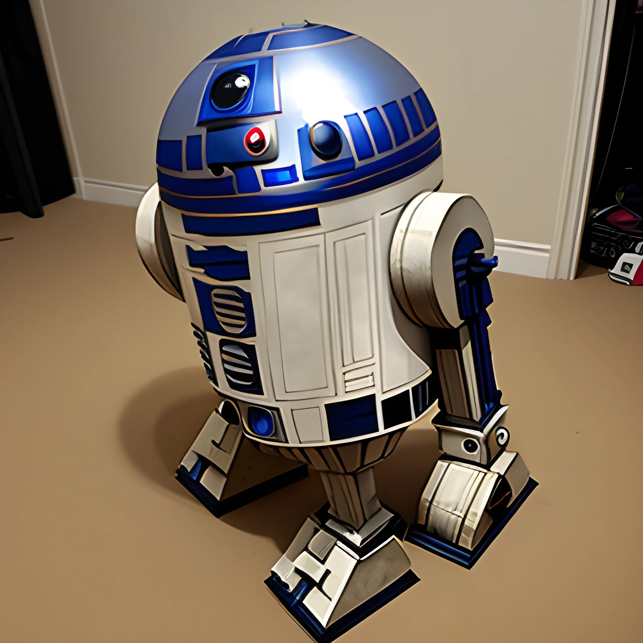 full body r2d2 with huge droid arms and a buff build with parts from a super battle droid