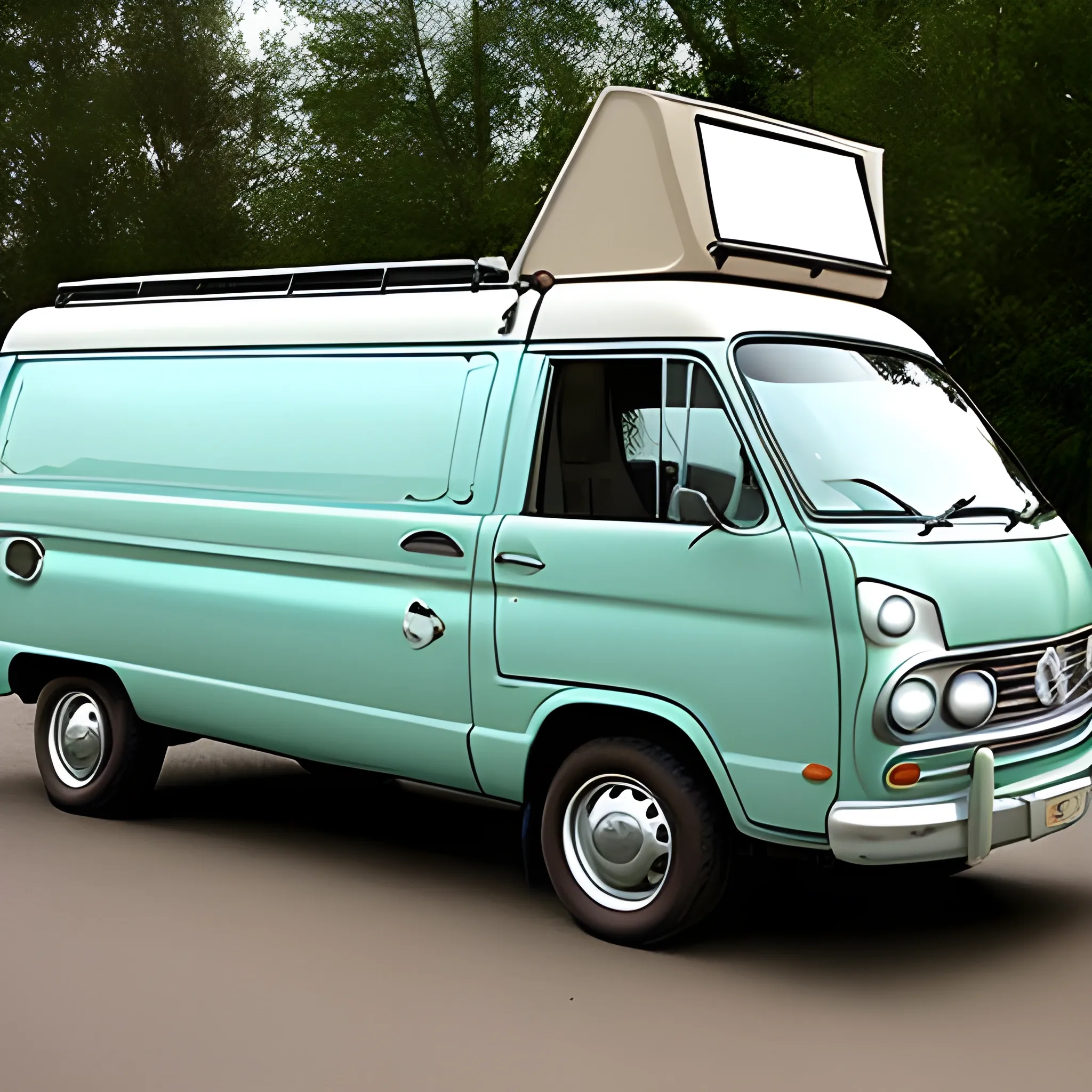 I want advertisement for a sell of spots in a van. The van is hippy style 