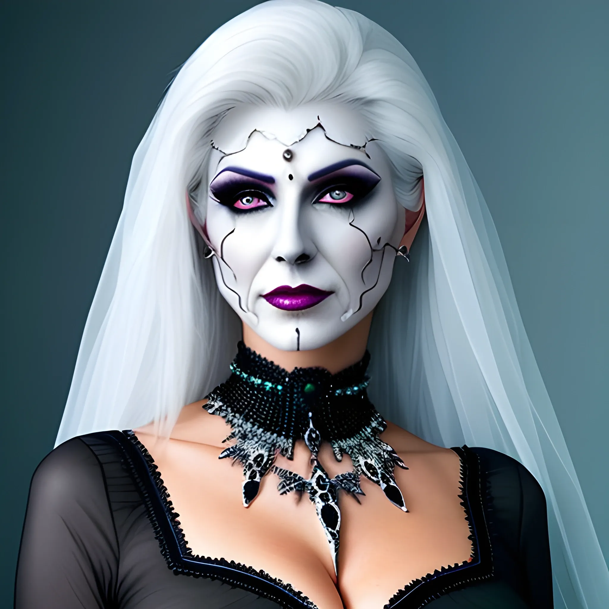 a beautiful ghothic girl, very real, with accesories