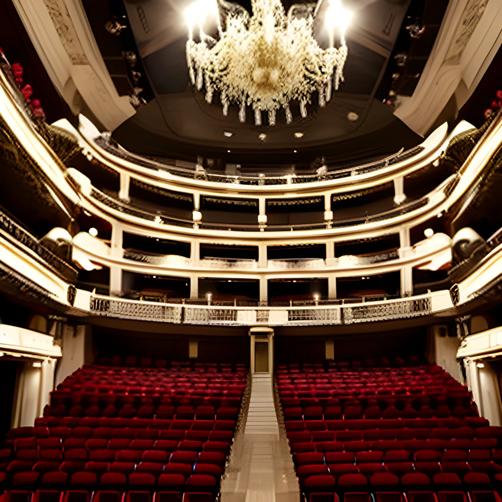 instalaciones modernas del teatro durante la gran reapertura, en una hermosa noche