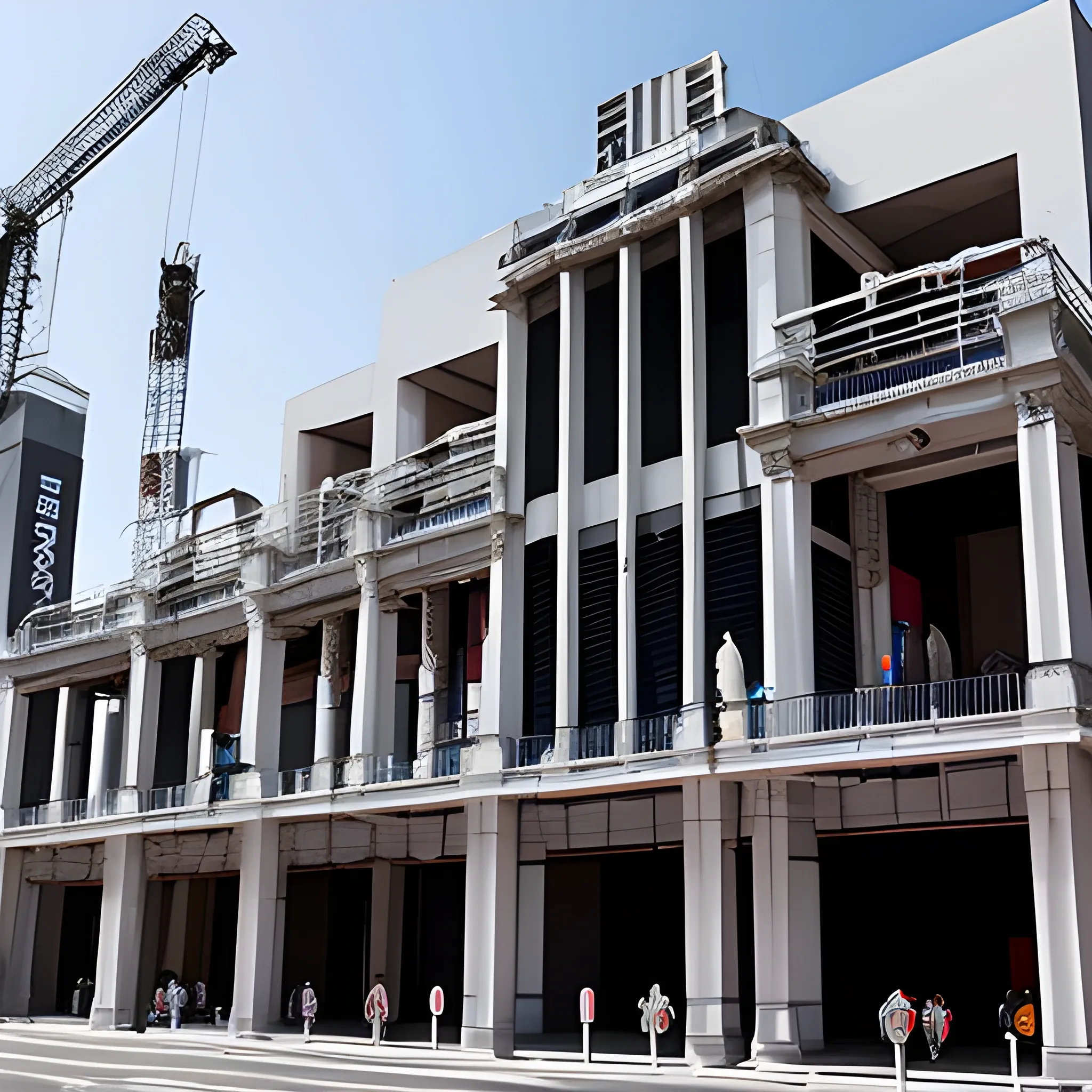 infraestructura futurista de las modernas instalaciones del teatro durante la gran reapertura, 