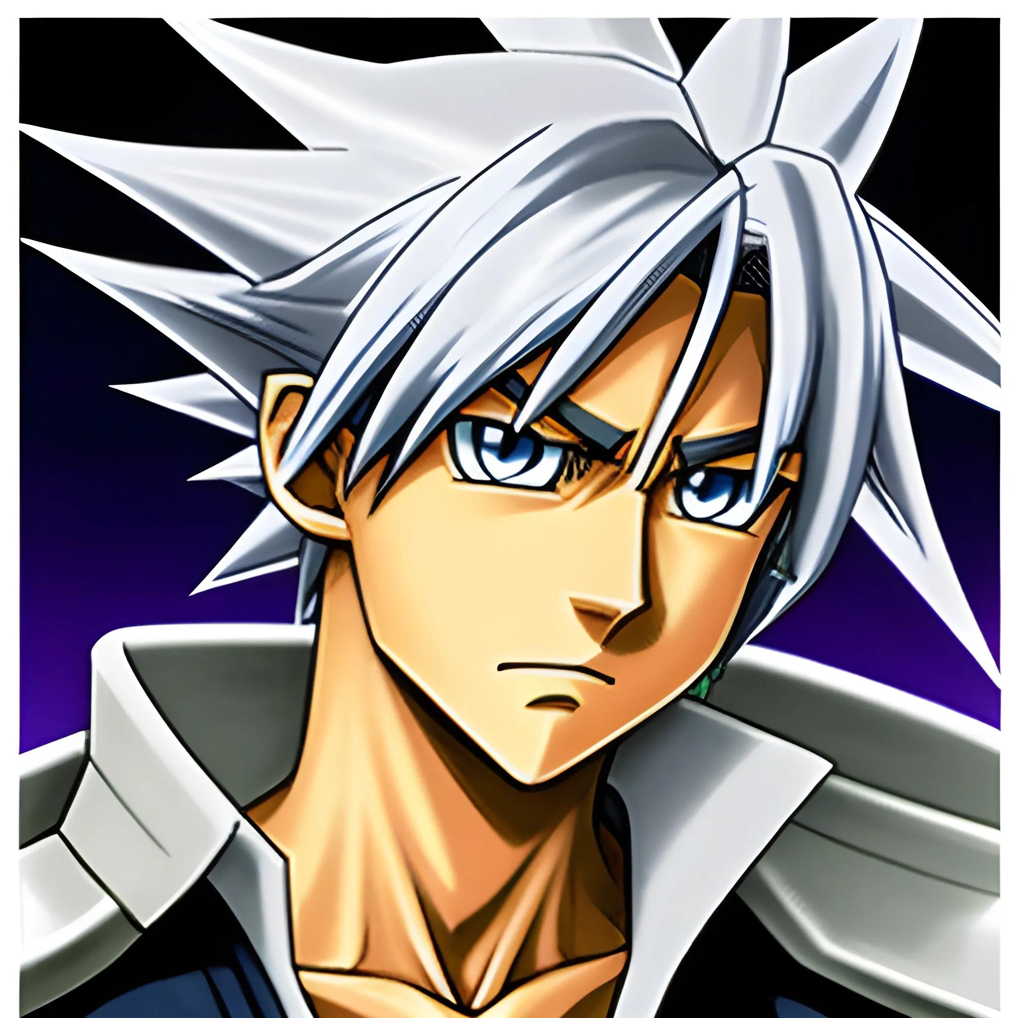 Silver haired male turbo duelist from the Yu-GI- Oh anime.