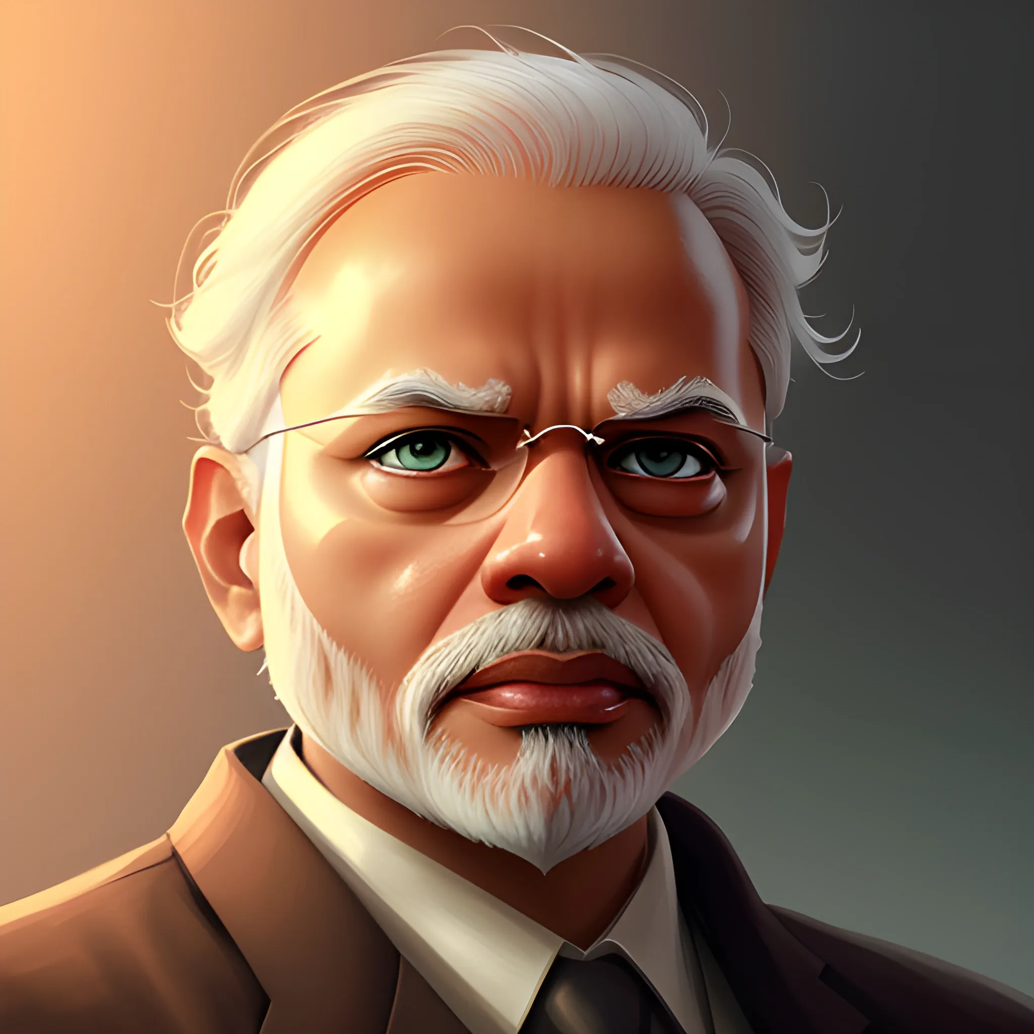 narendra modi cunning look, highly detailed, digital painting, artstation, concept art, smooth, sharp focus, illustration, cinematic lighting