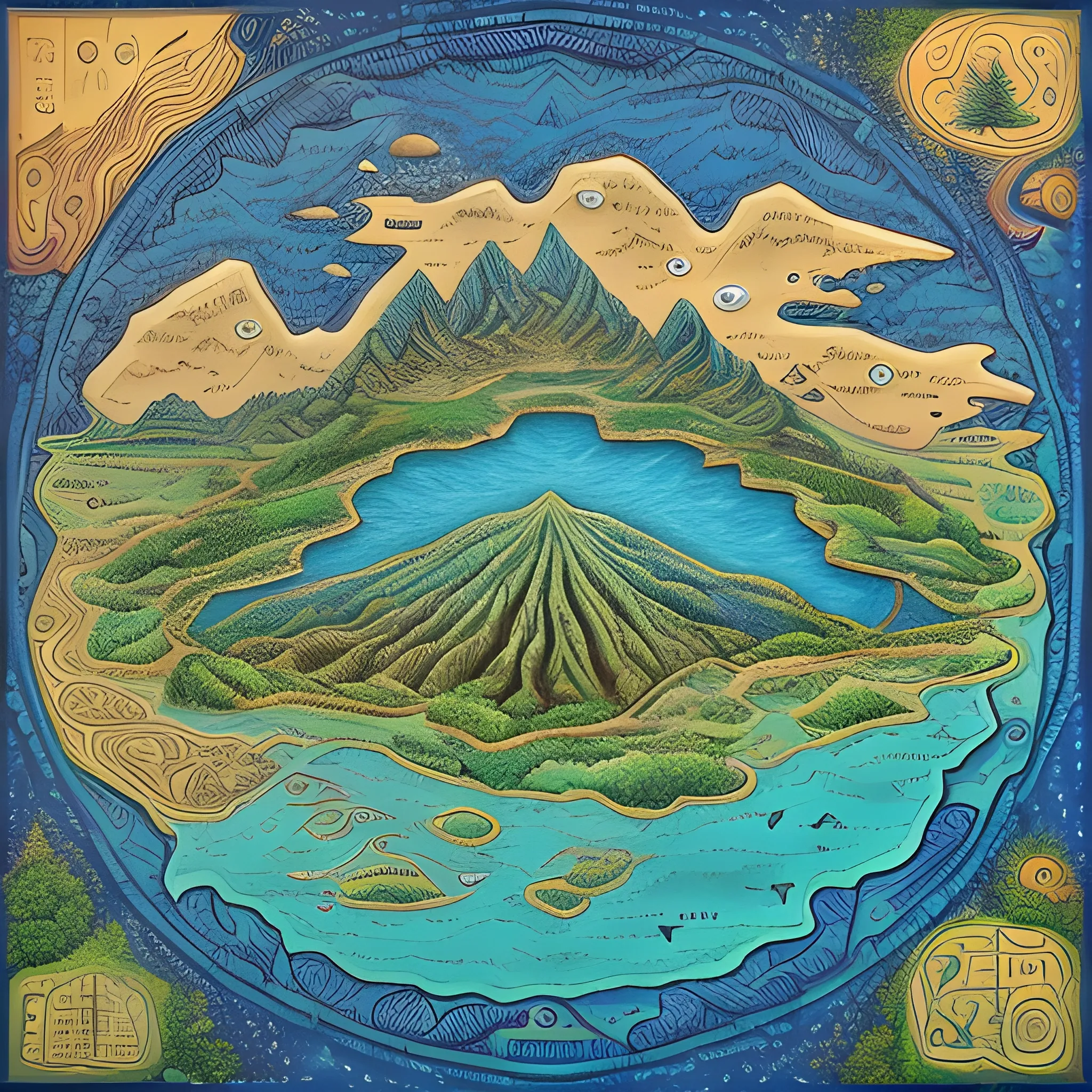 make a map, an intricately drawn map of the mysterious island. T 