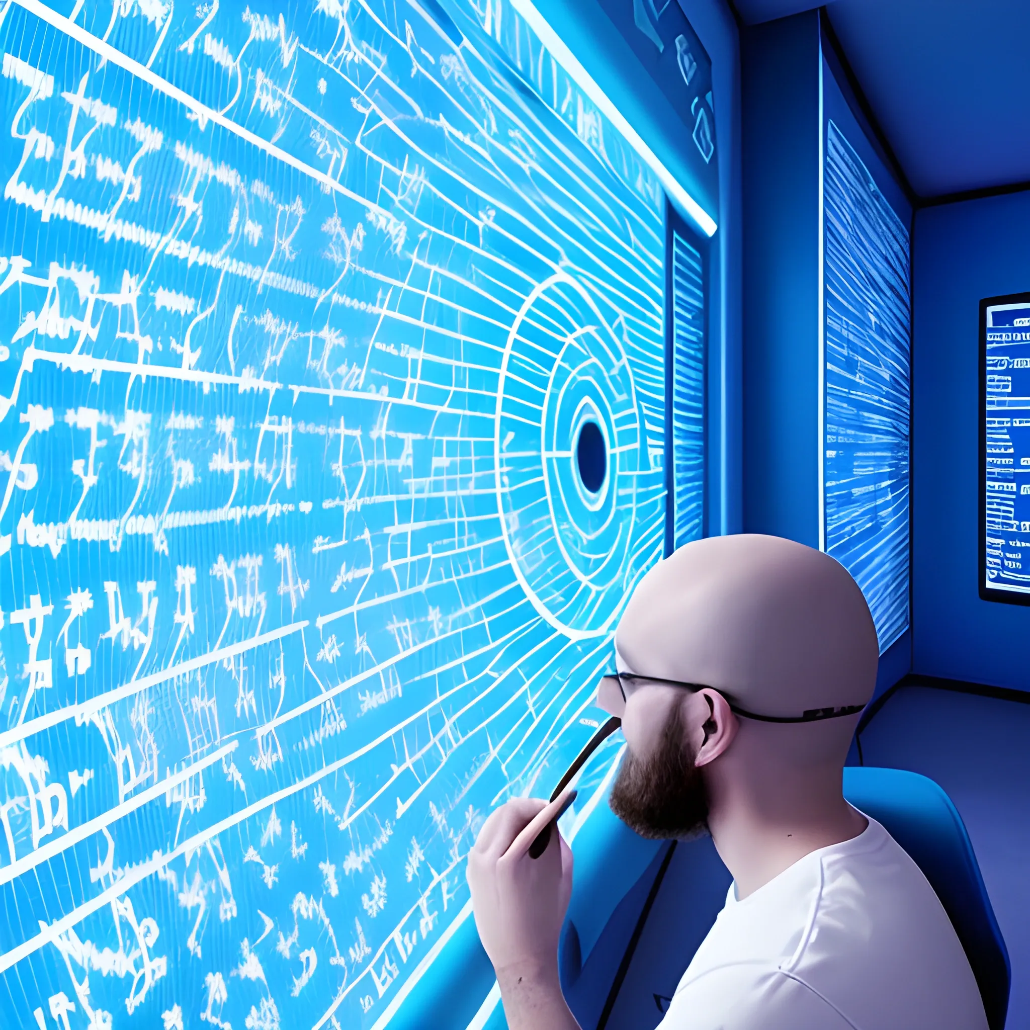 focus a person writing dart code in a blu room