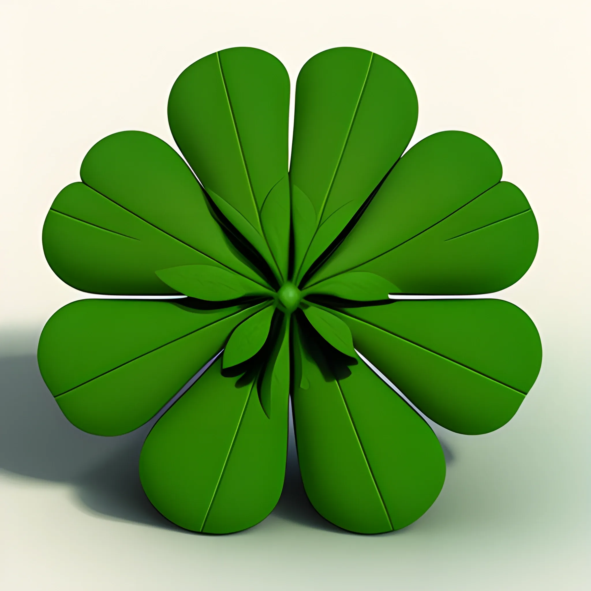 Realistic dry dead four leaf clover , 3D