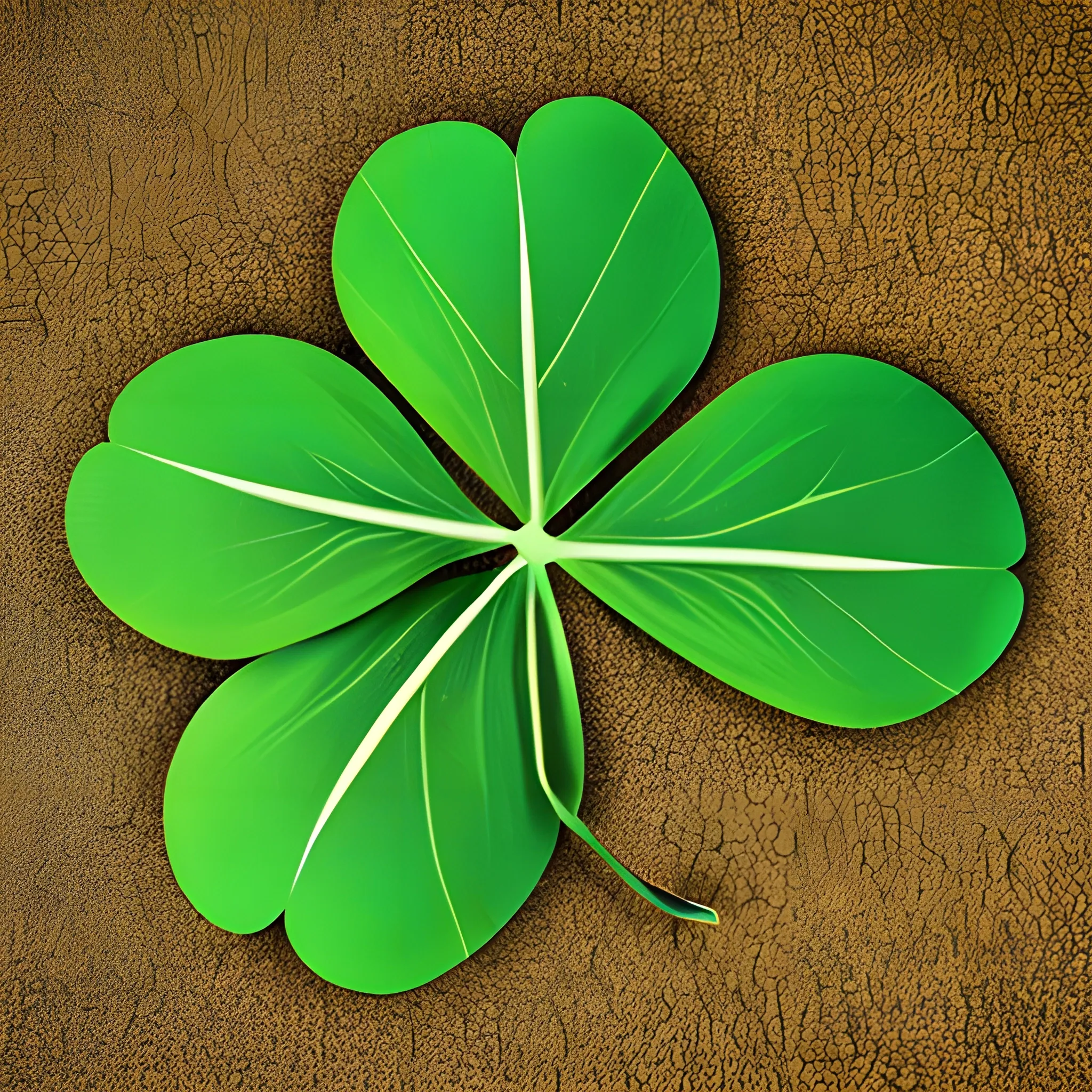 Realistic dry dead four leaf clover in a dry field