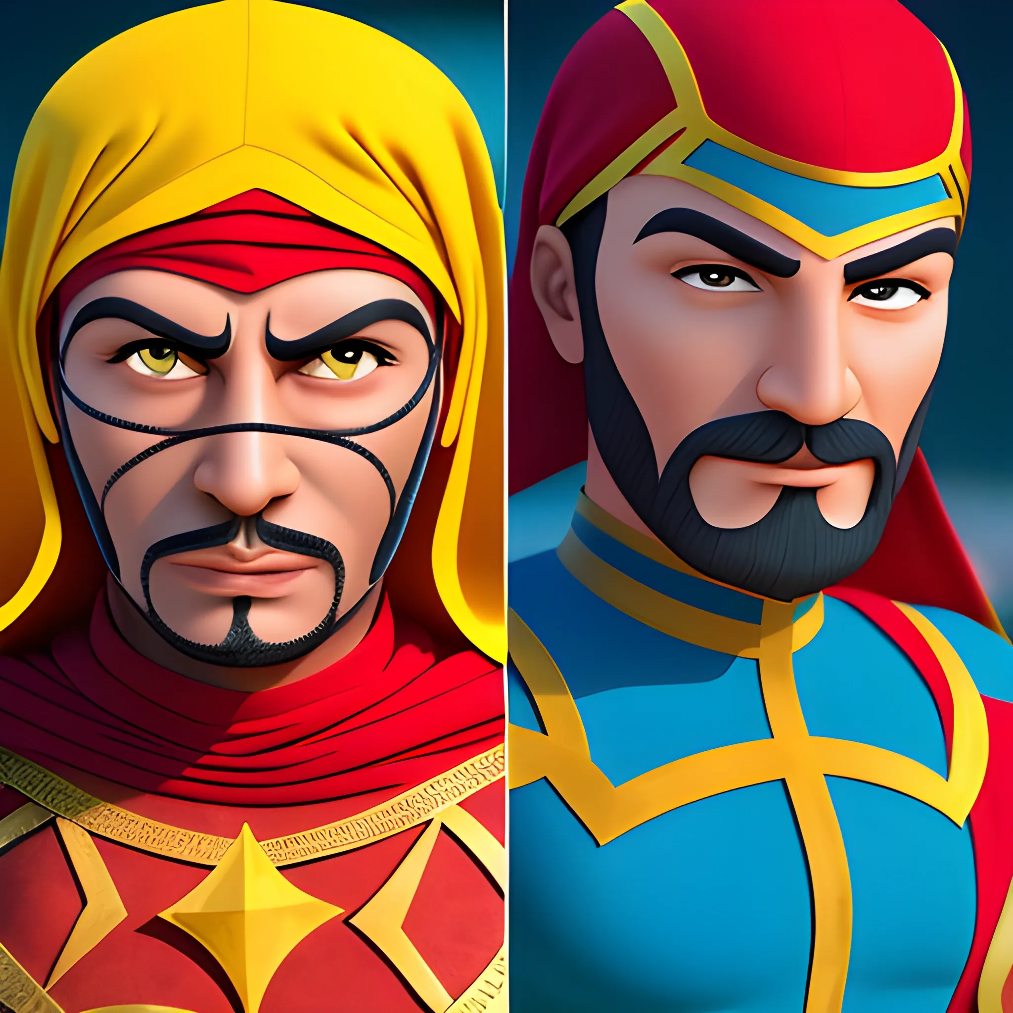 morocco people ,super hero, Cartoon, detail, 8k , light cinematic, 