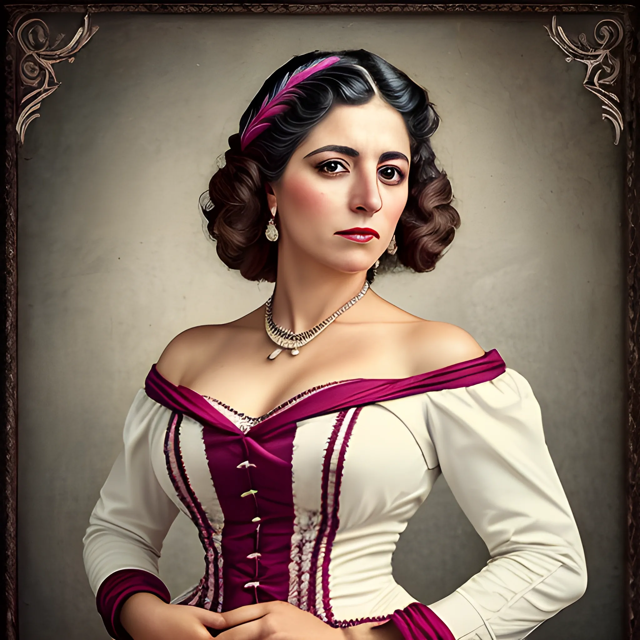 Retrato de mujer hermosa al lado de un fonografo antiguo, traje de coctel, muy sexy, solemne y elegante, fotografía profesional a color.