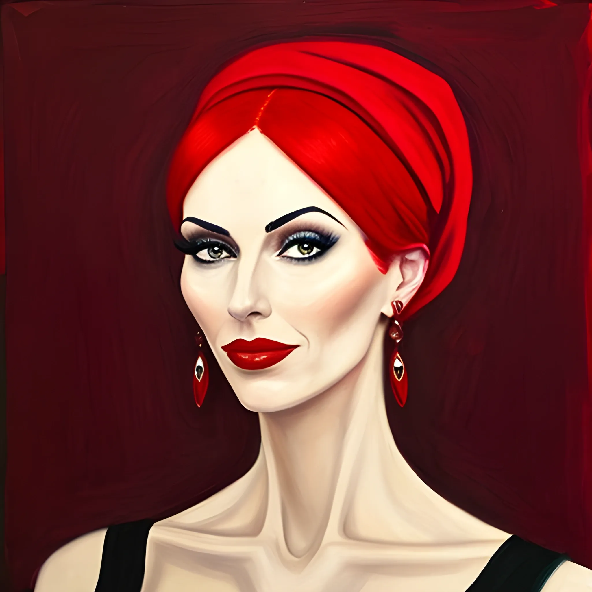 Portrait of girl with red headscarf, masterpiece