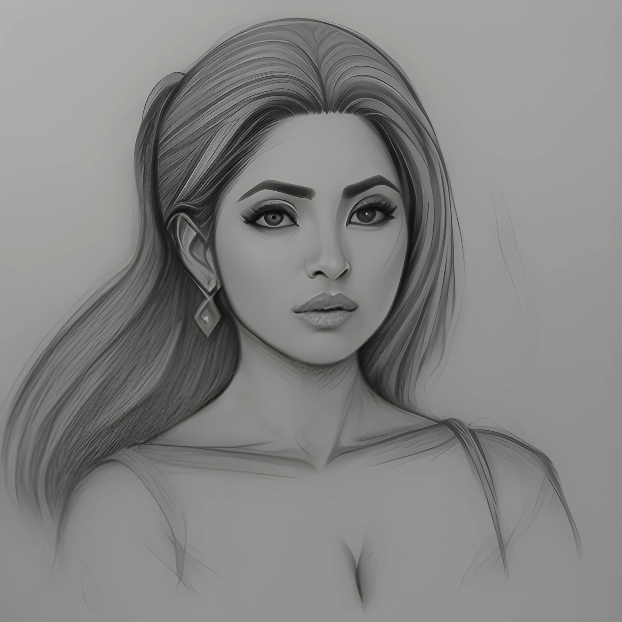 mujer hermosa, Pencil Sketch