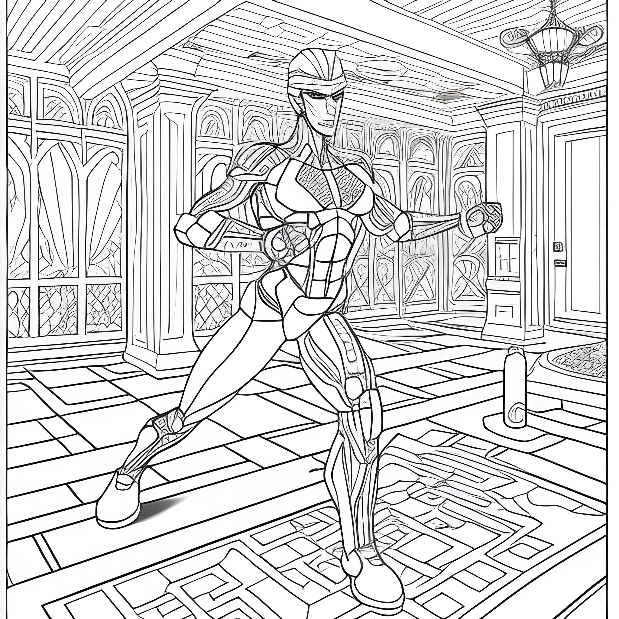 a exercises coloring book page for kids