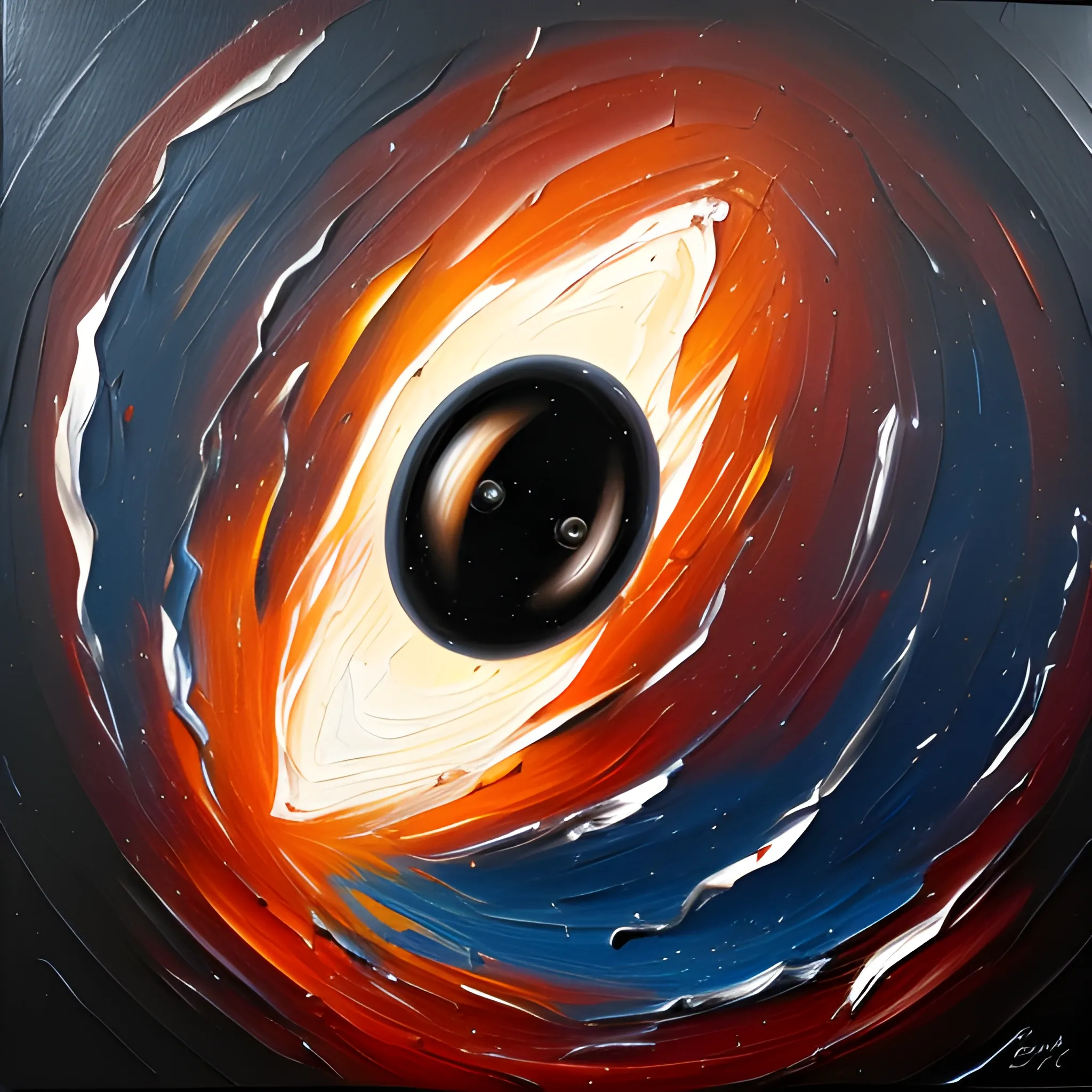 A blackhole in space, Oil Painting
