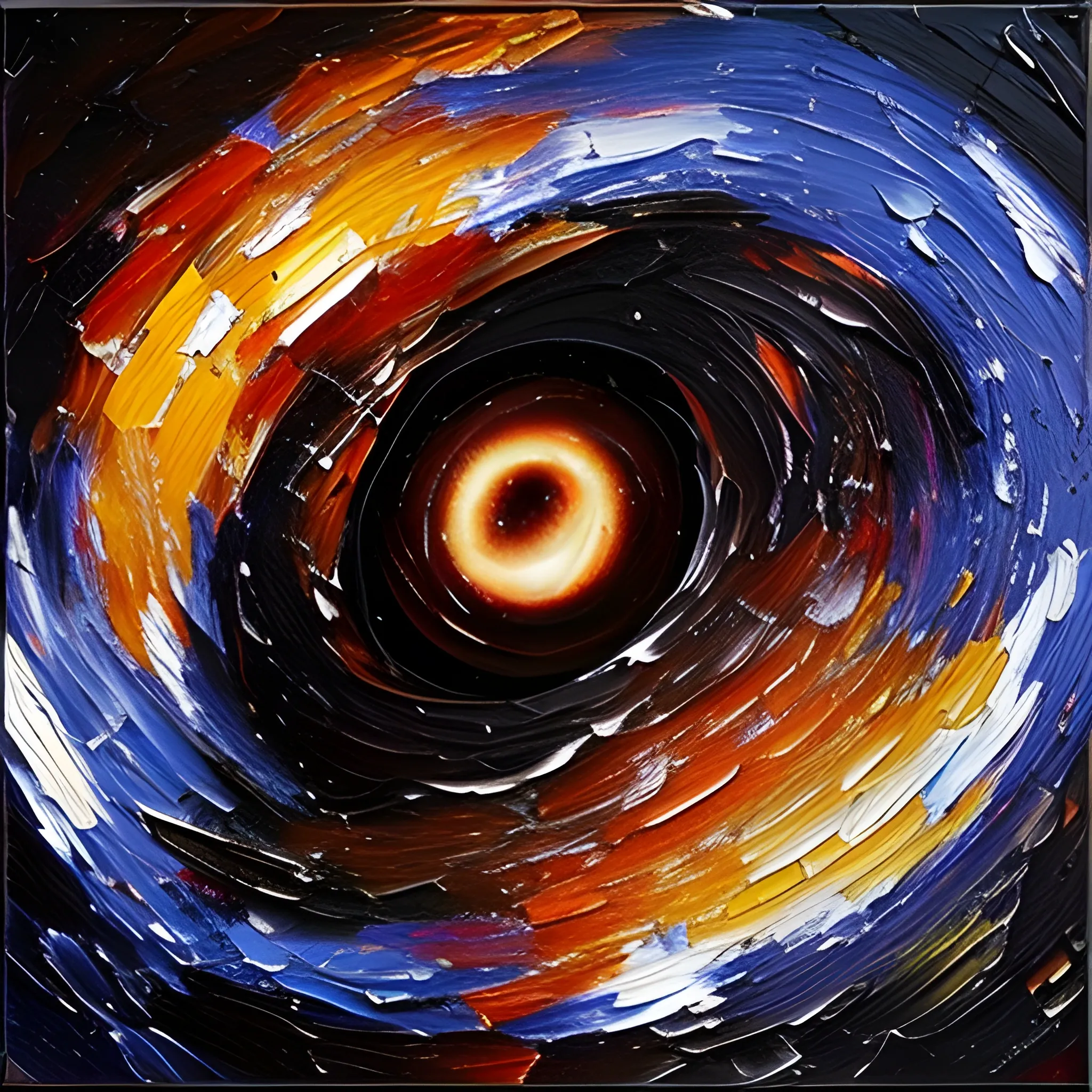 A blackhole in space, Oil Painting, impressionism 