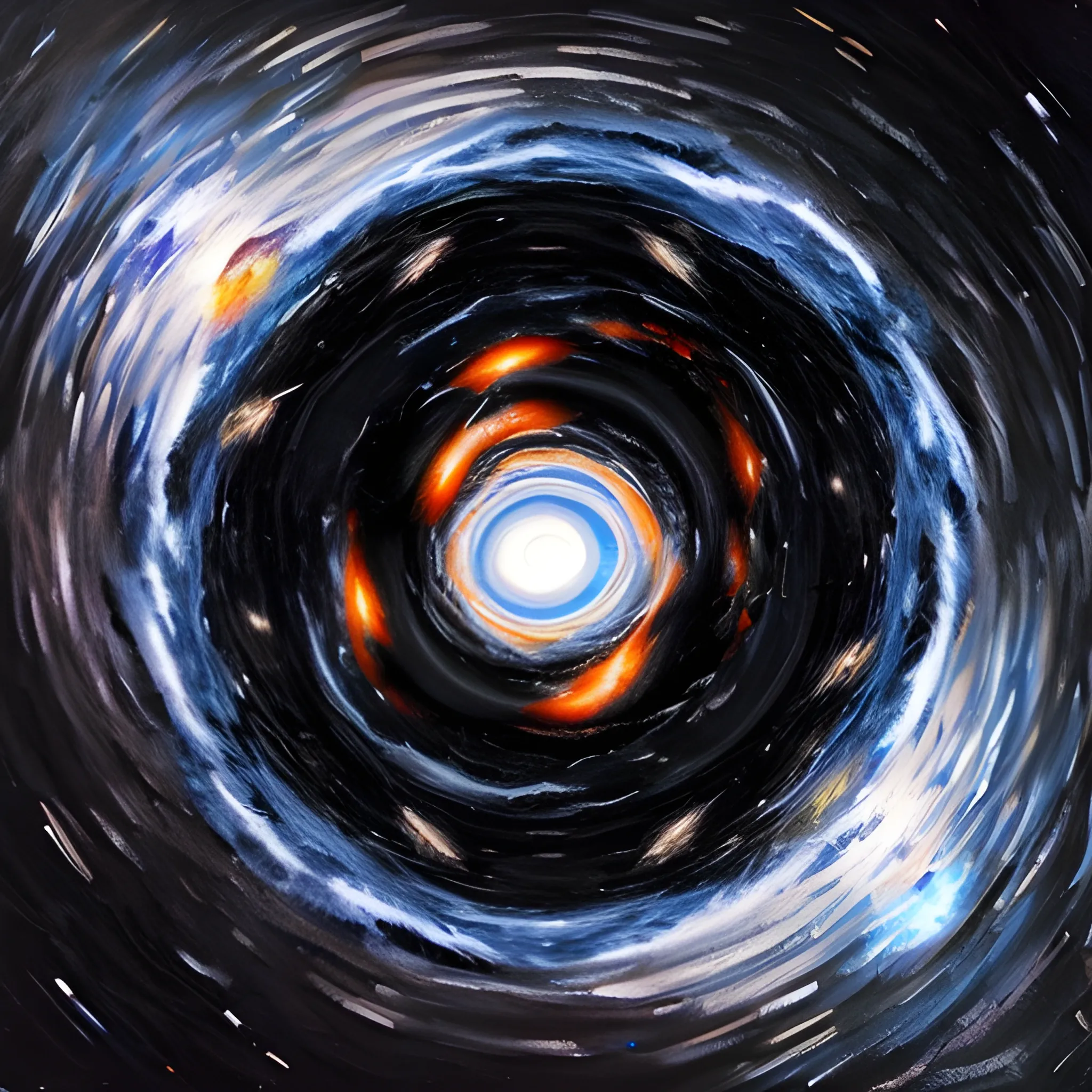 A blackhole in space, impressionism, dark space