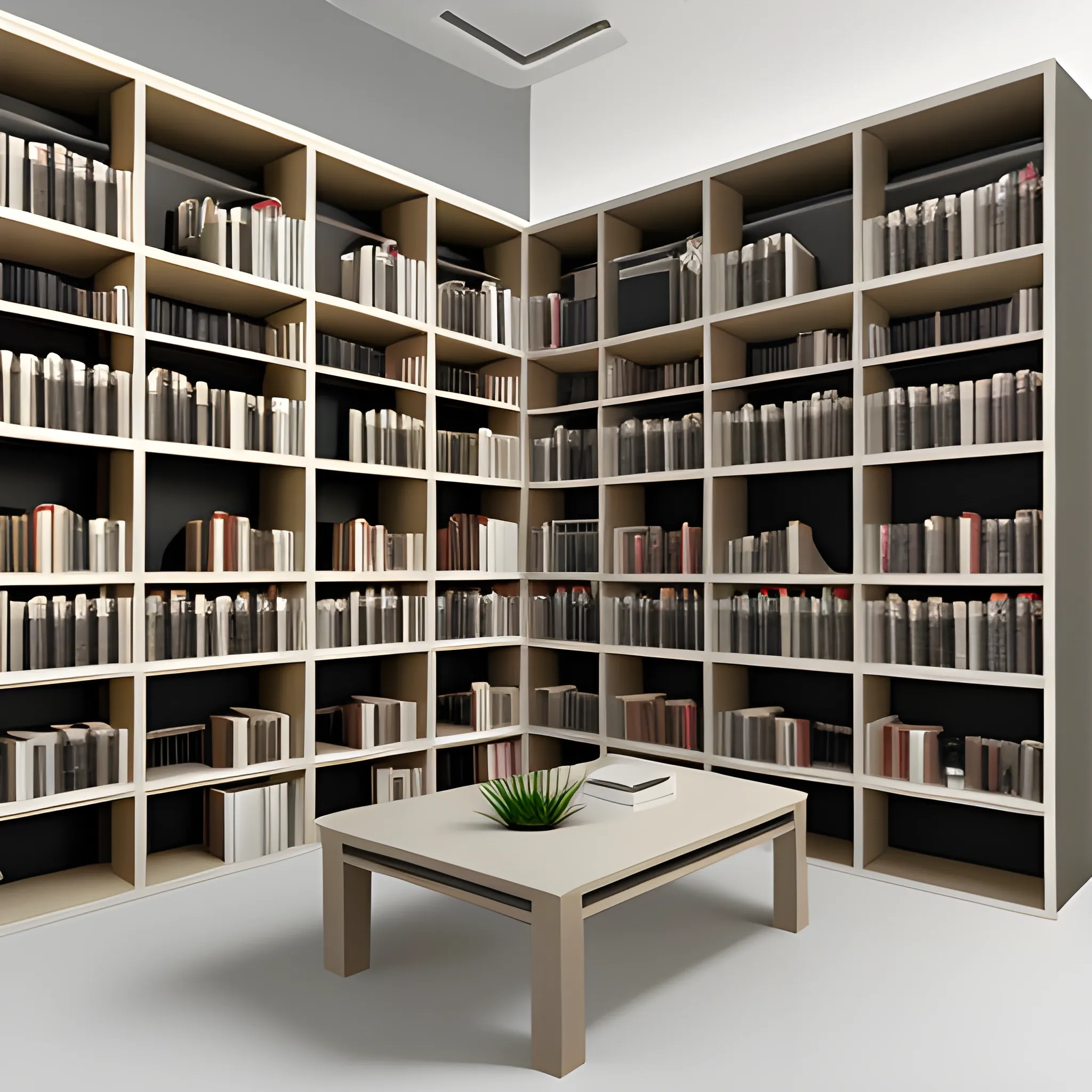 virtual library, minimalist, imagotipo, 3D