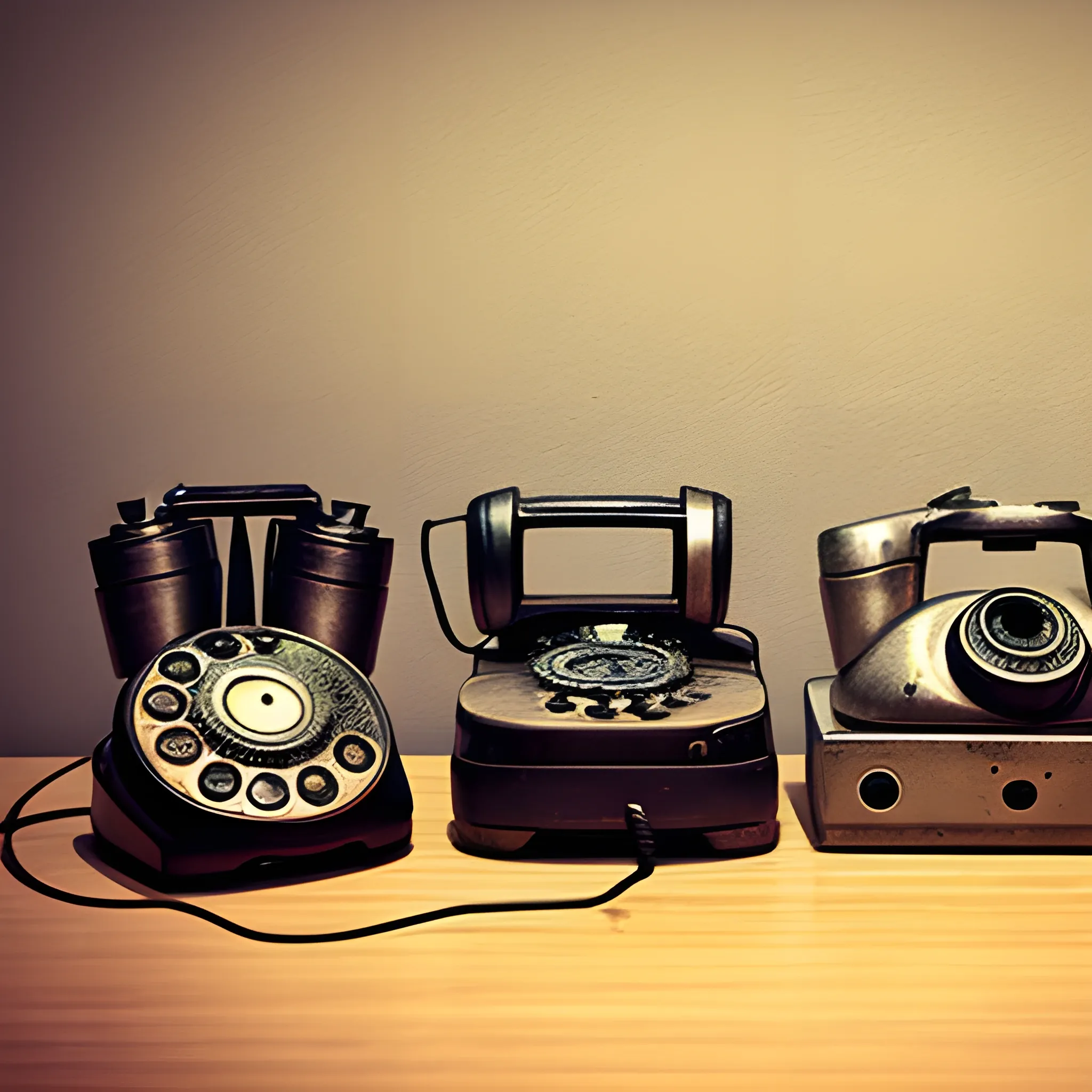 old phones, still life