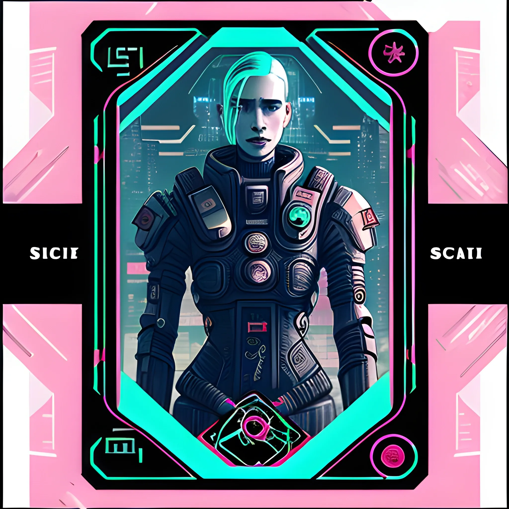 sci fi cyberpunk futuristic tarot card