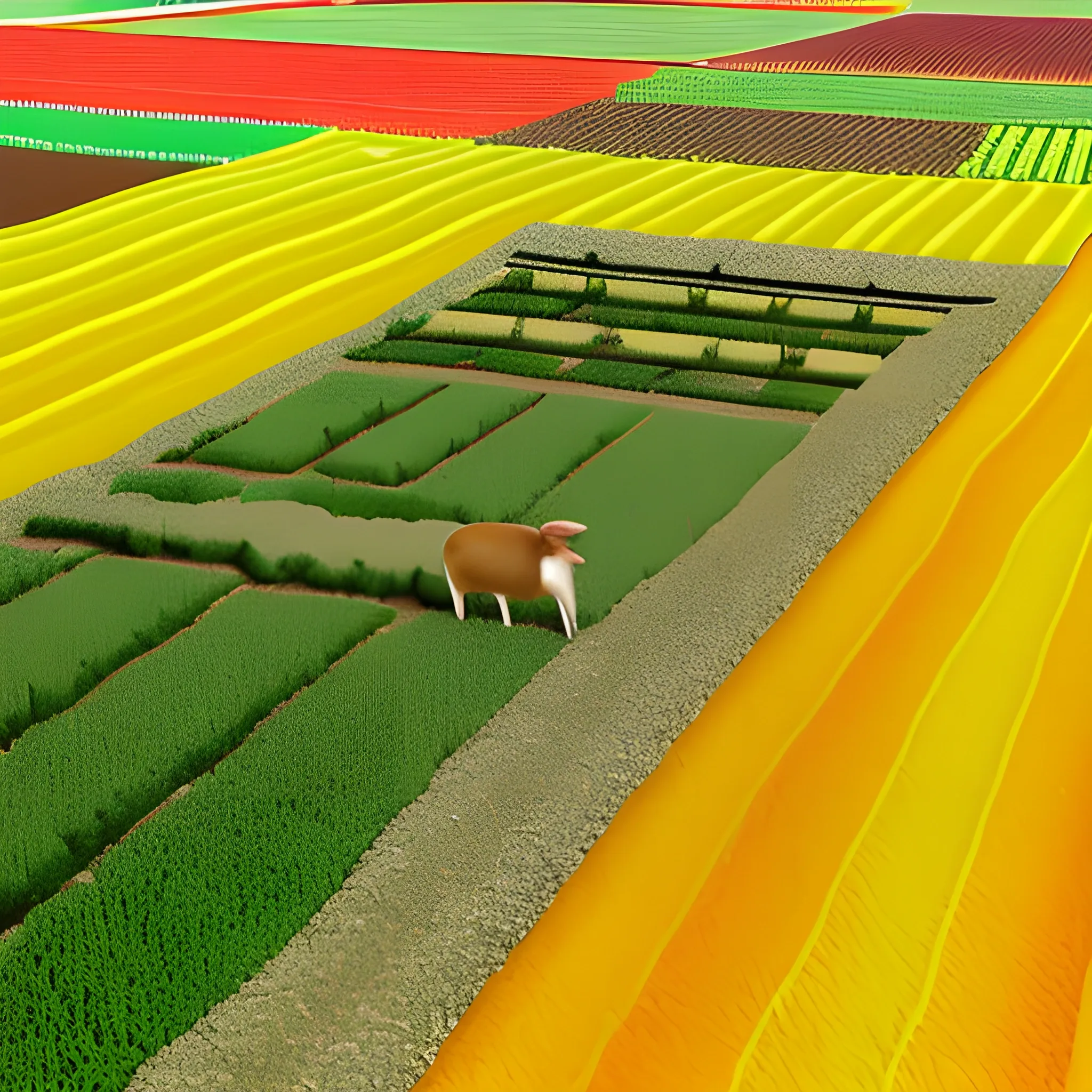 Ovejas saltando por los campos , 3D