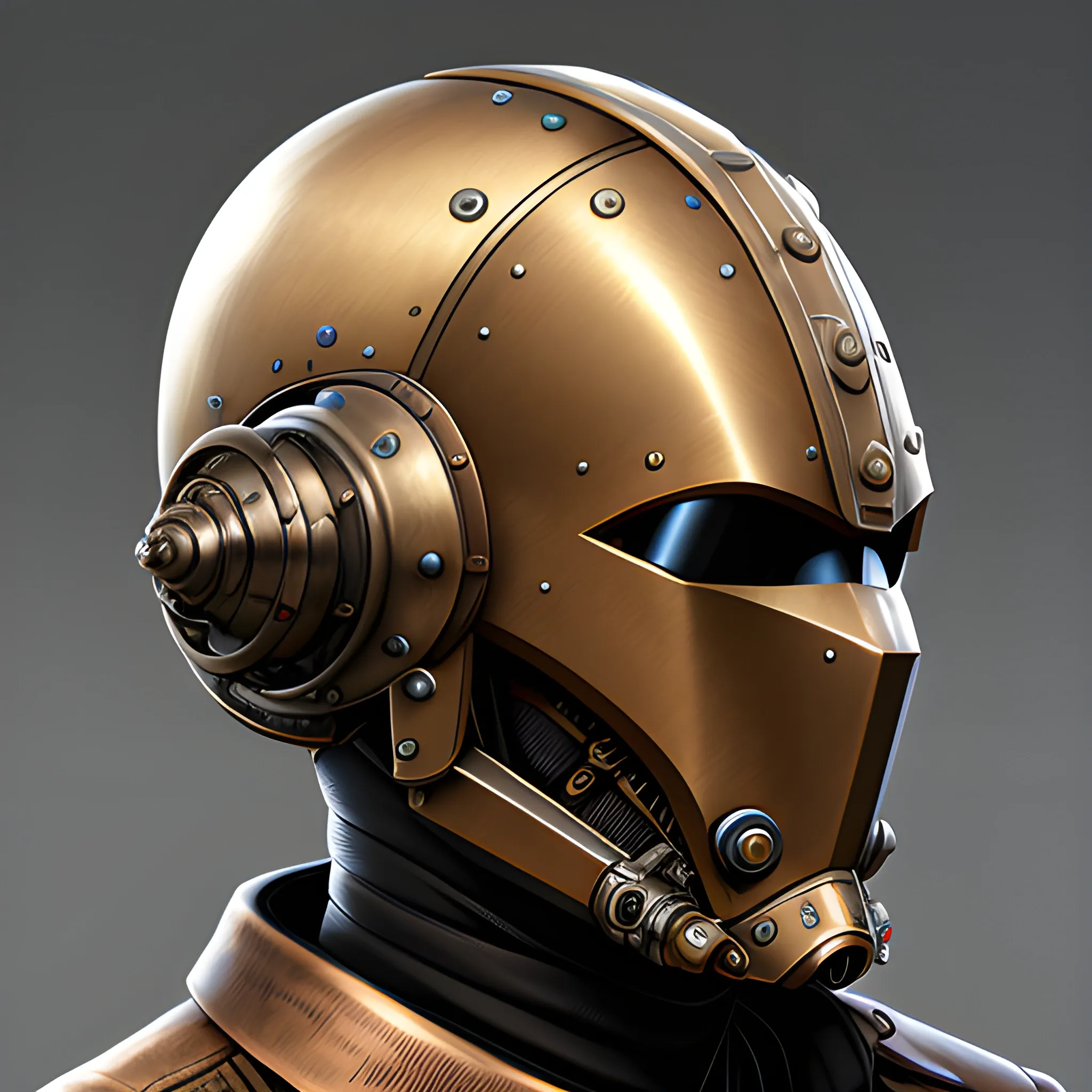 steampunk helmet fantasy art mask robot ninja stylized digital illustration sharp focus, elegant intricate digital painting artstation concept art global illumination ray tracing advanced technology chaykin howard and campionpascale and cooke darwyn and davis jack, 3D, Pencil Sketch