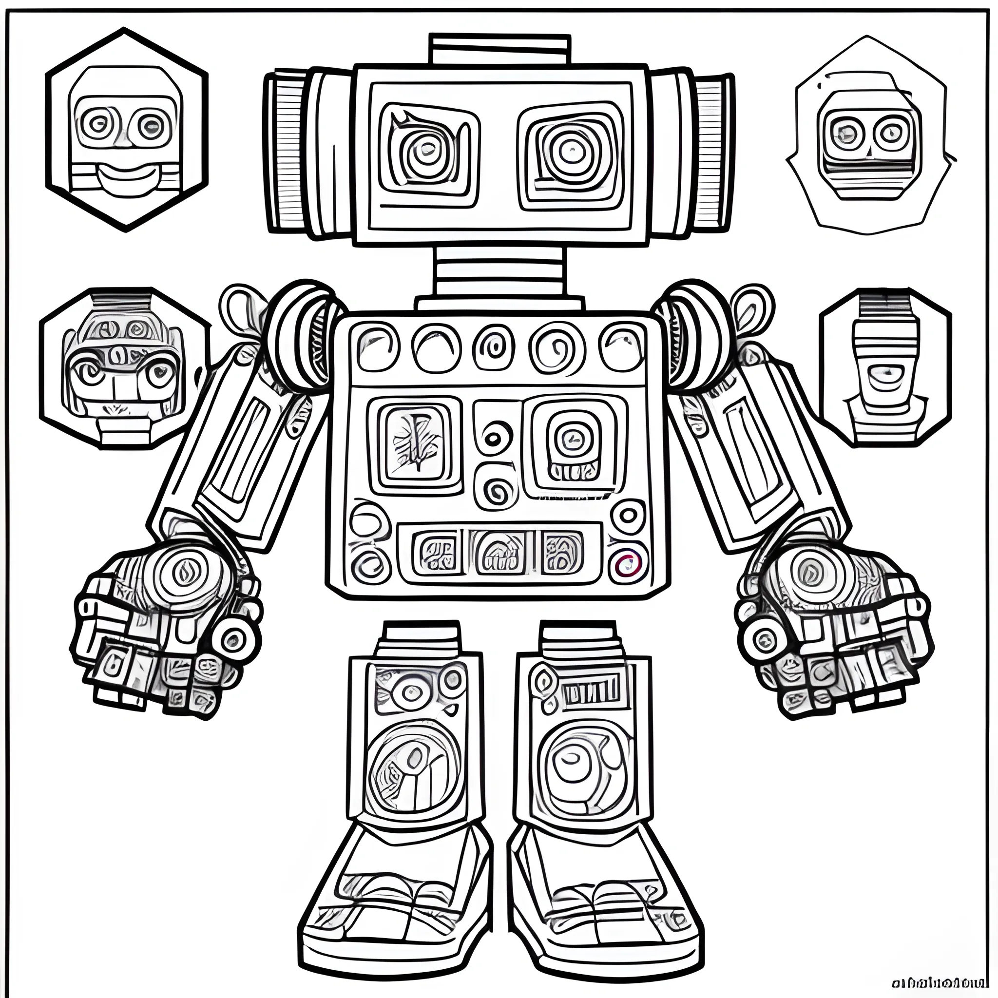 robot coloring book page 