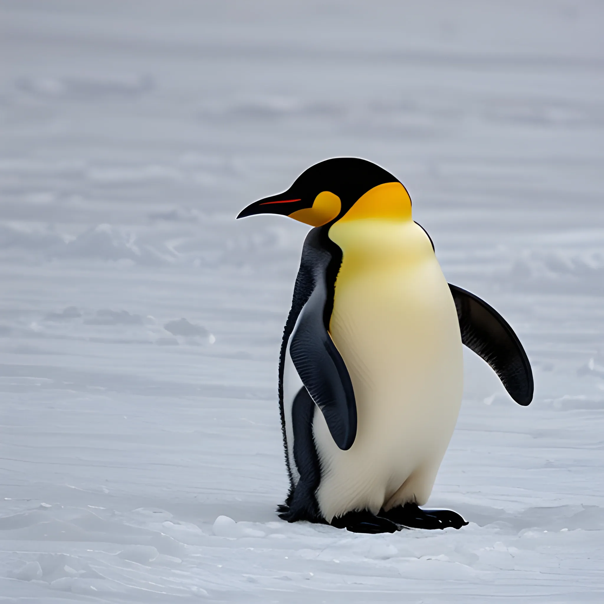 emperor penguin chick, white mask, with silver-grey down 