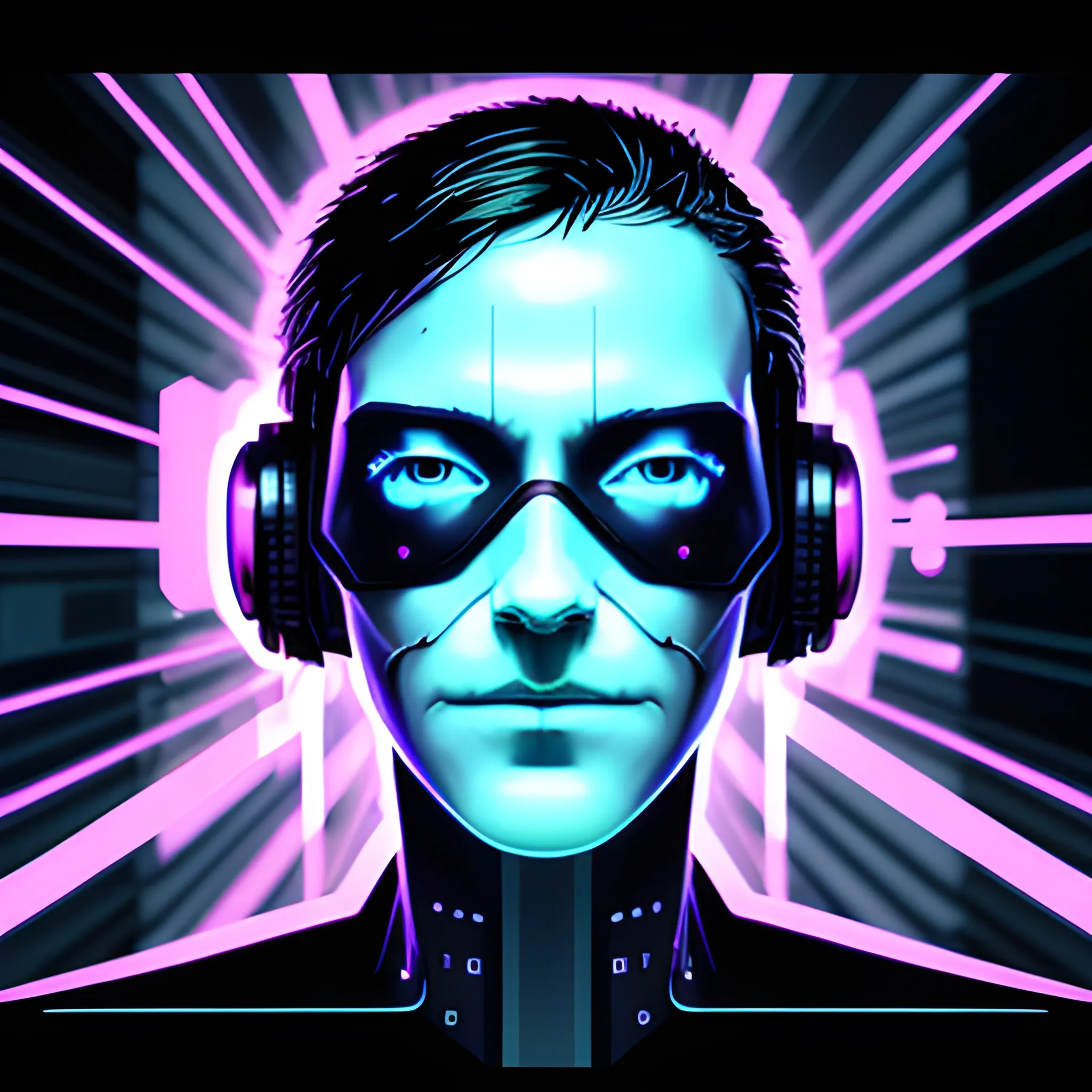faceebook logo with cyberpunk style