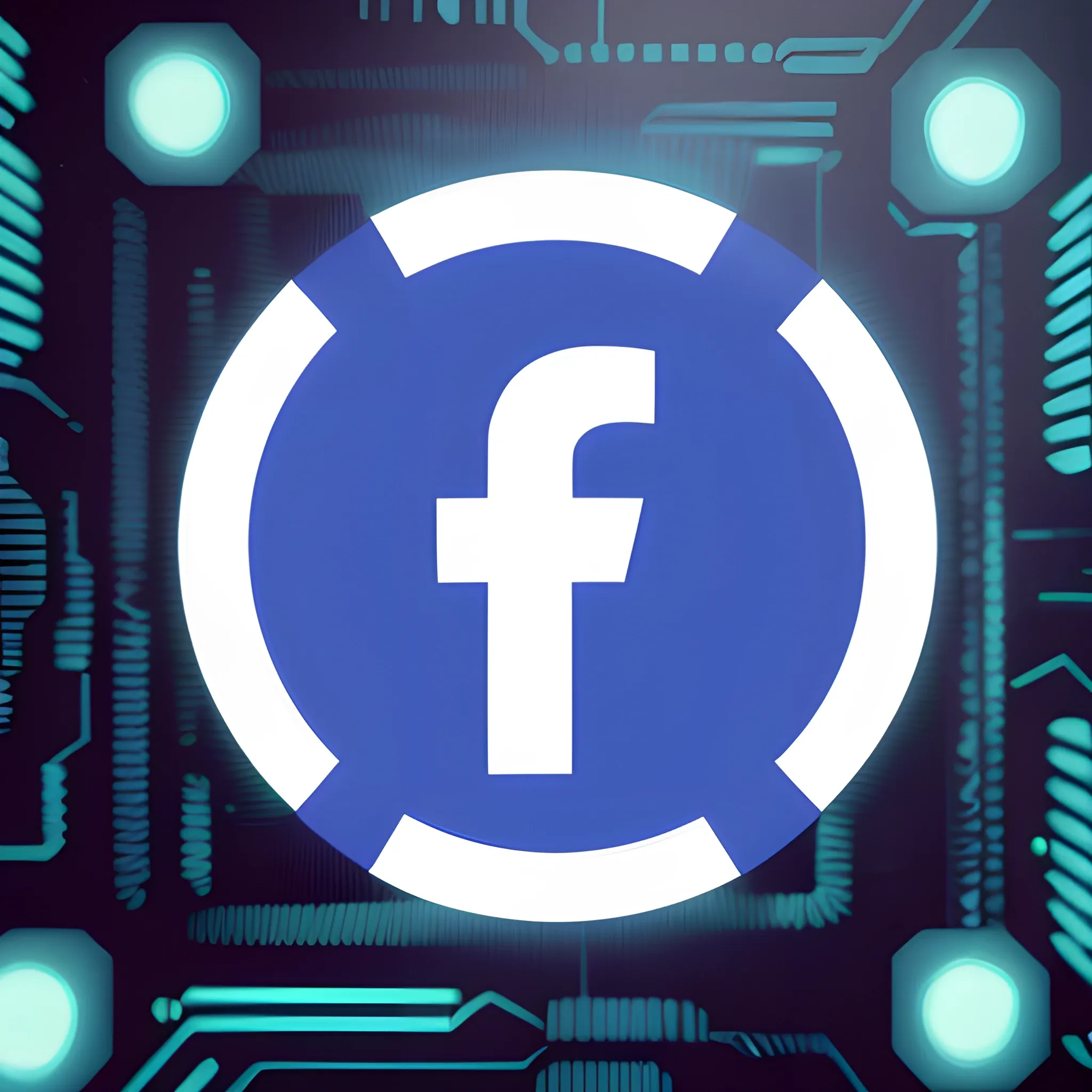 facebook logo with cyberpunk style