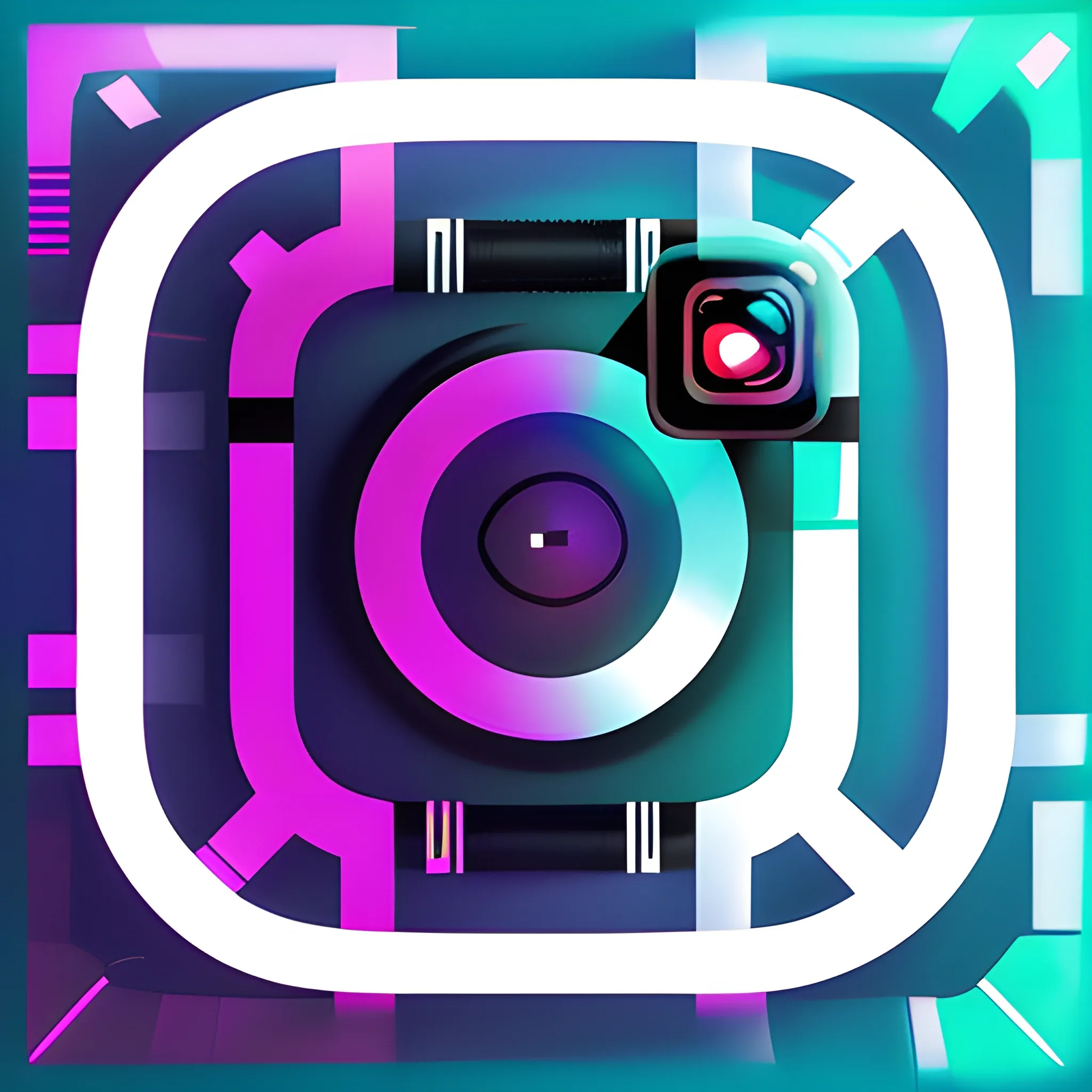 instagram logo with cyberpunk style