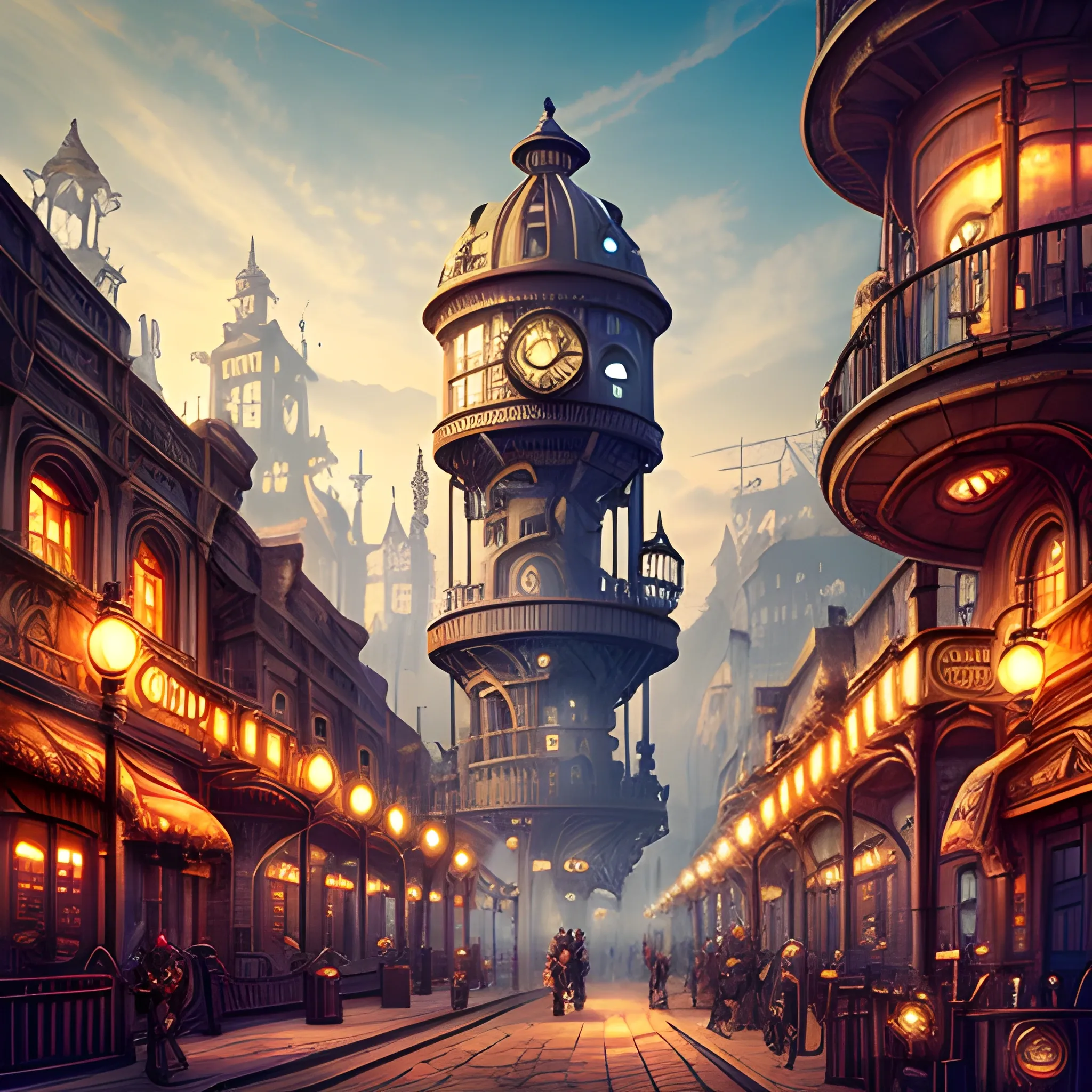 Steampunk City Digital Illustration Art Print – Keep Calm, 46% OFF