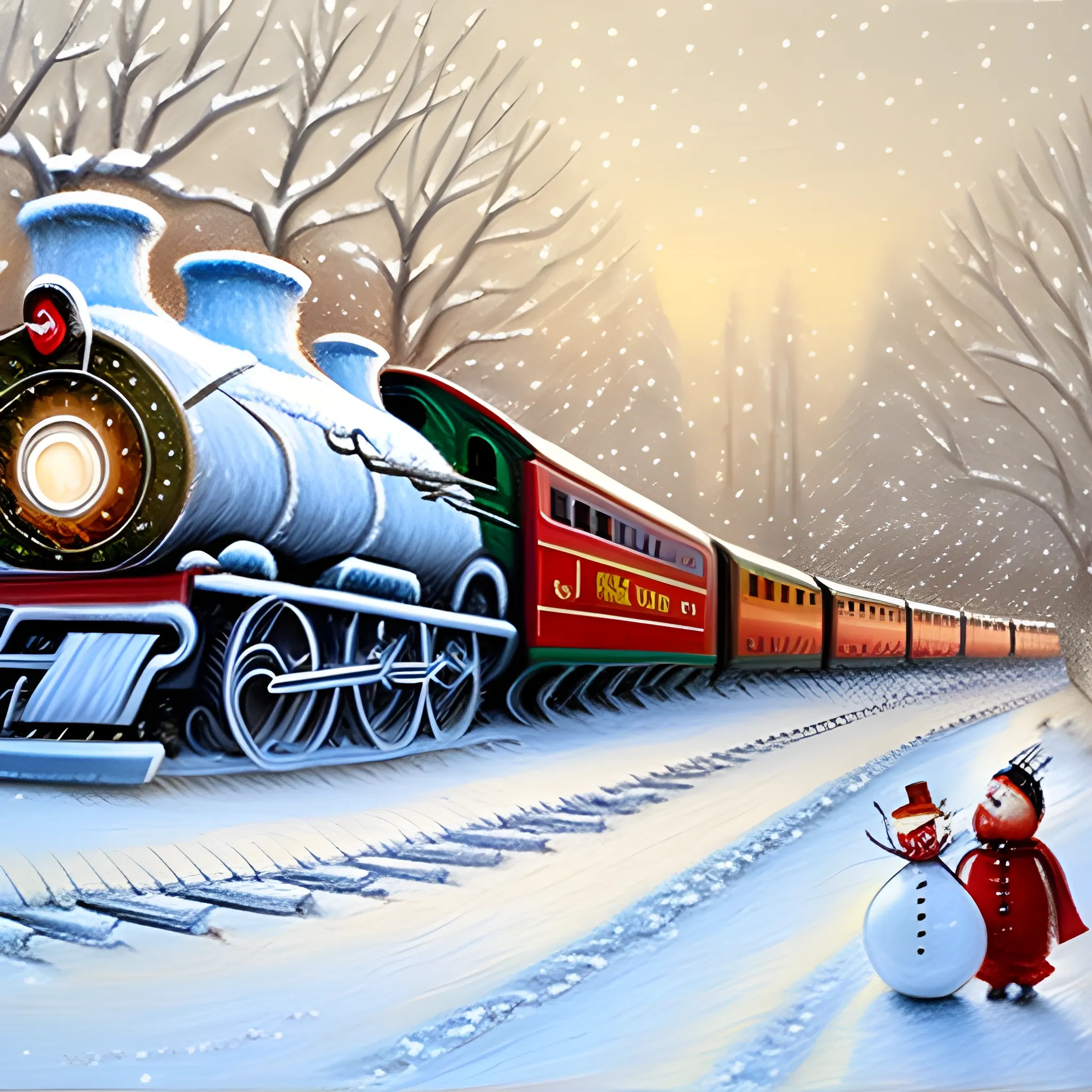 snowman wonderland, christmas, train


, Pencil Sketch, Oil Painting