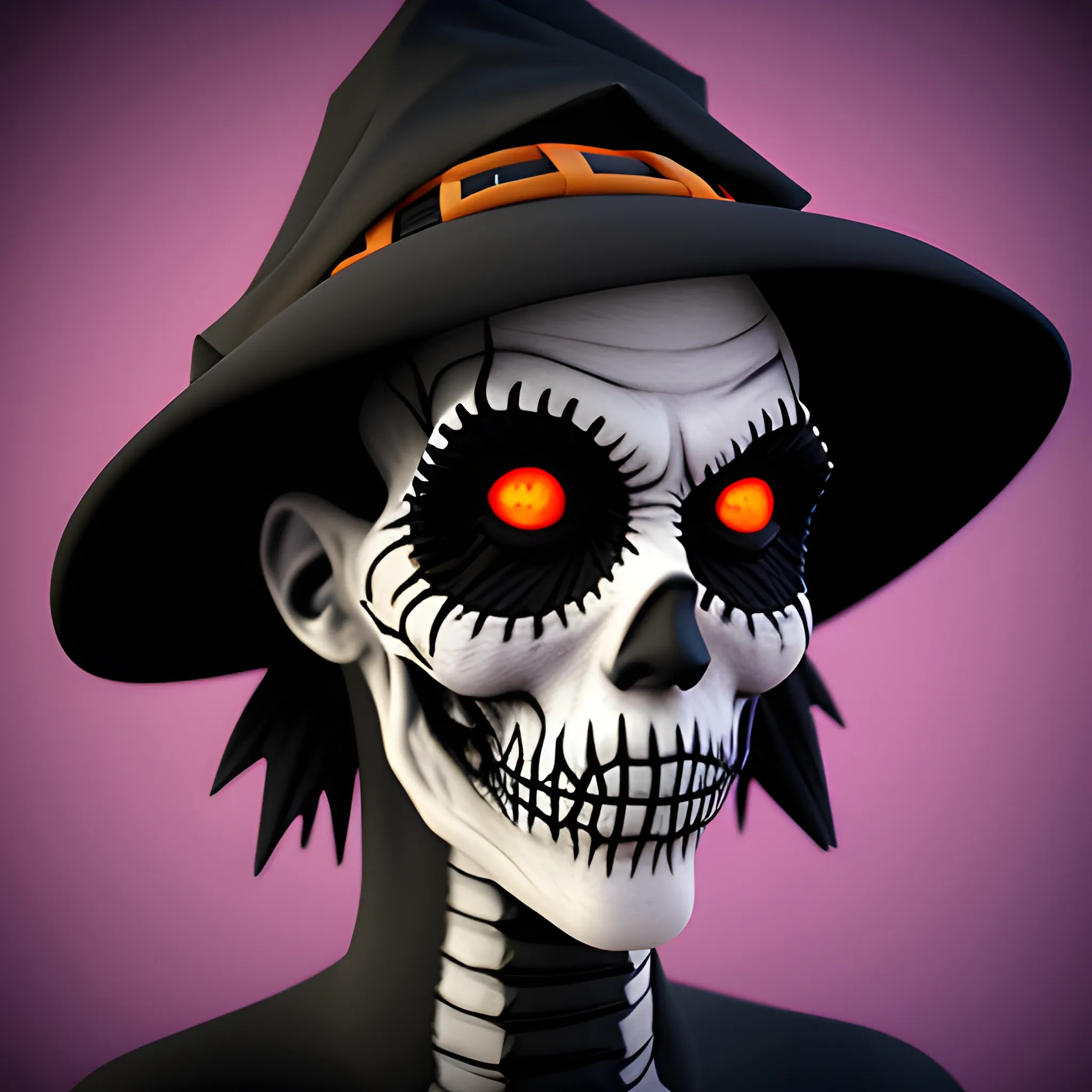 Halloween undead portrait, 3D