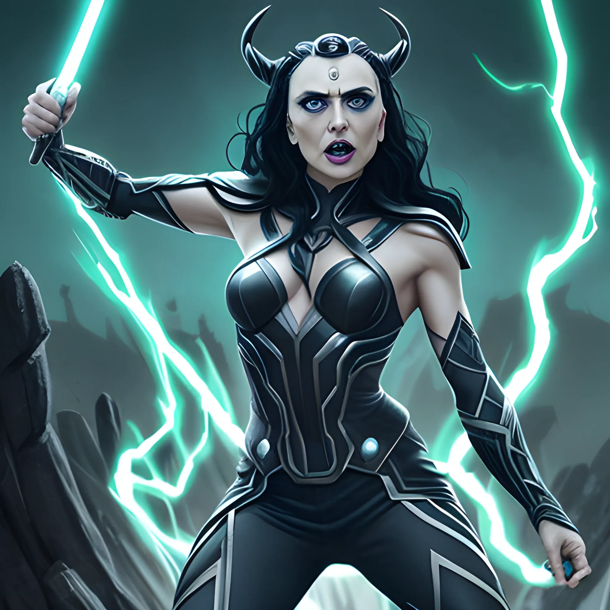 Hela thor sister powered up 