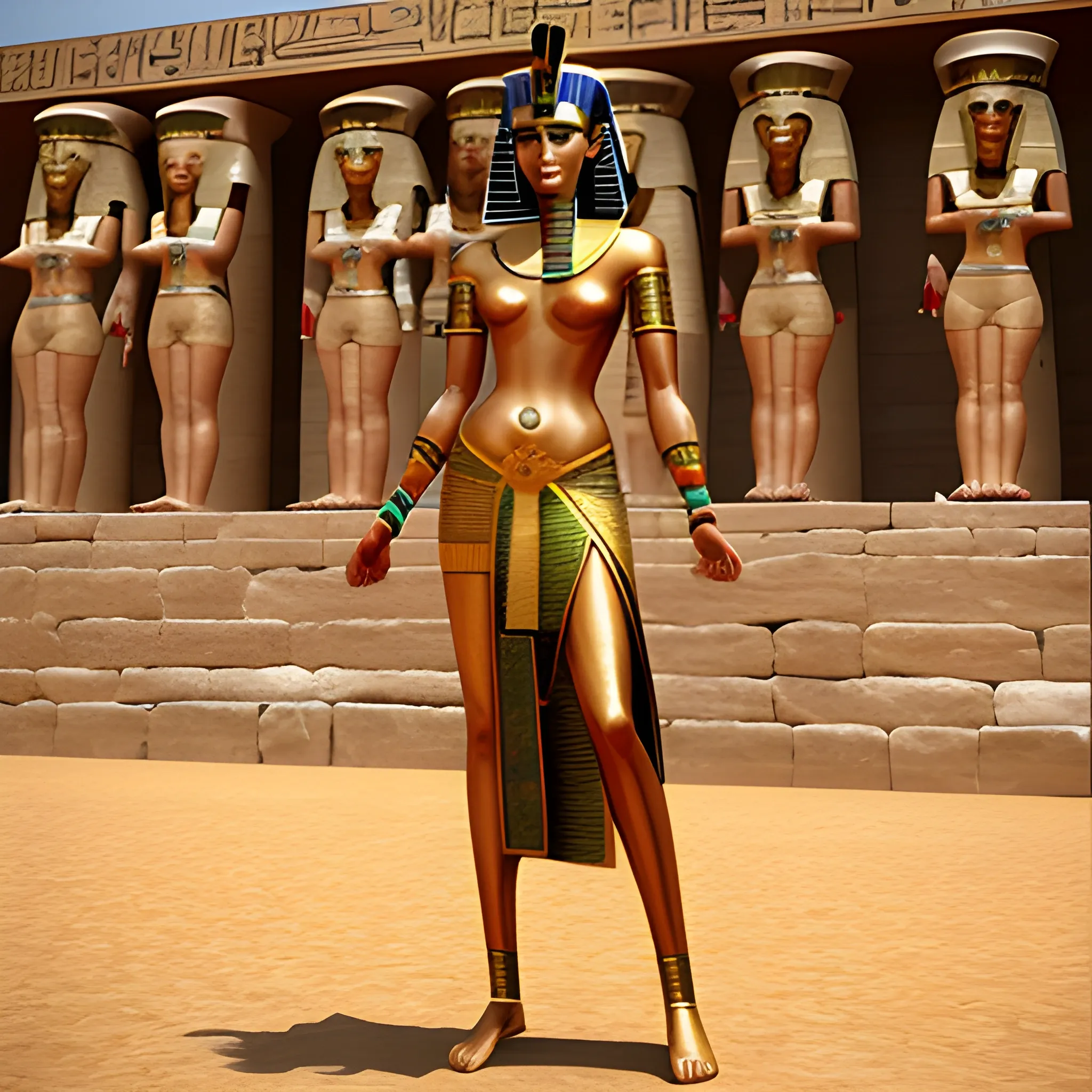 full body women in ancient egypt fashion, , 3D