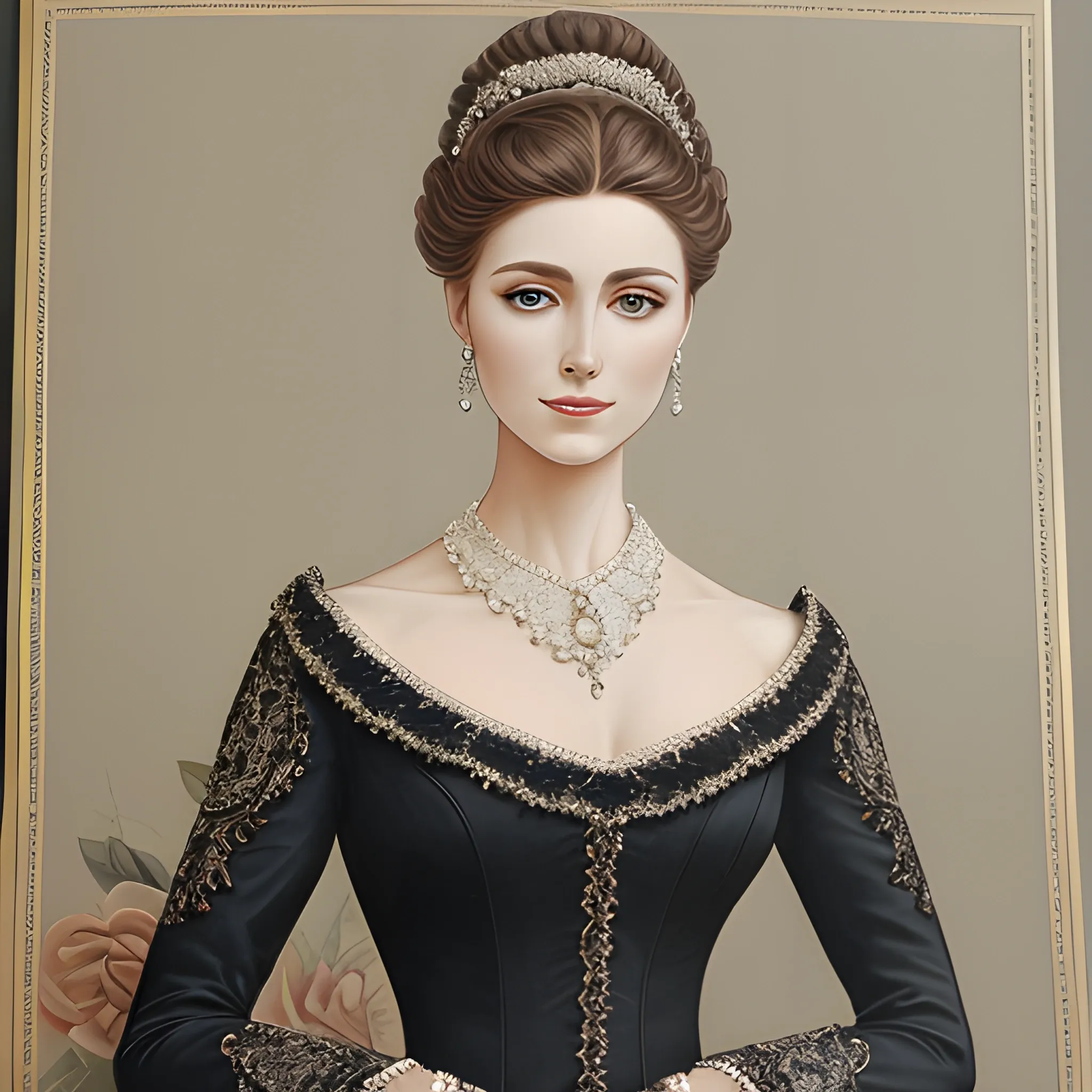 An elegant lady, eye-catching detail, realistic ultra-detailed