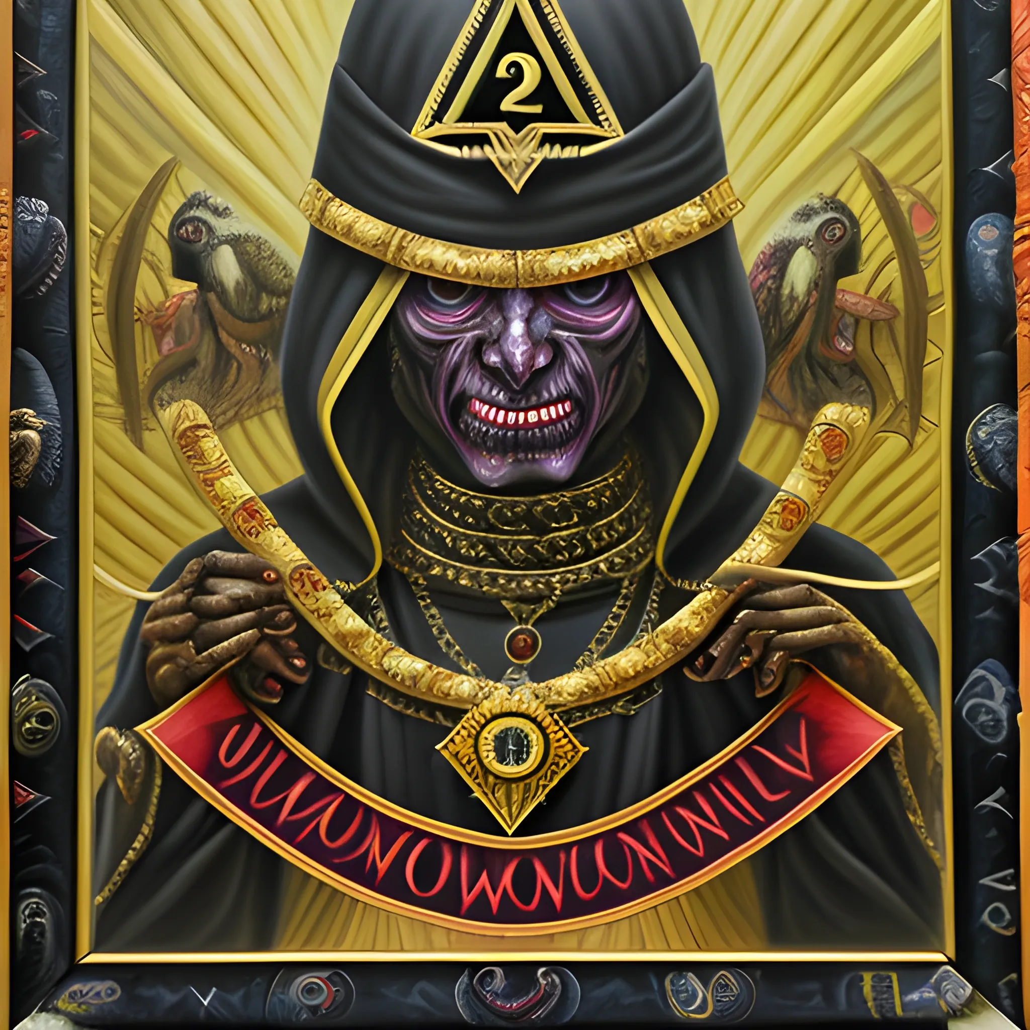 illuminati, Black nobility, usury, new world order, reptile, sion,  Oil Painting