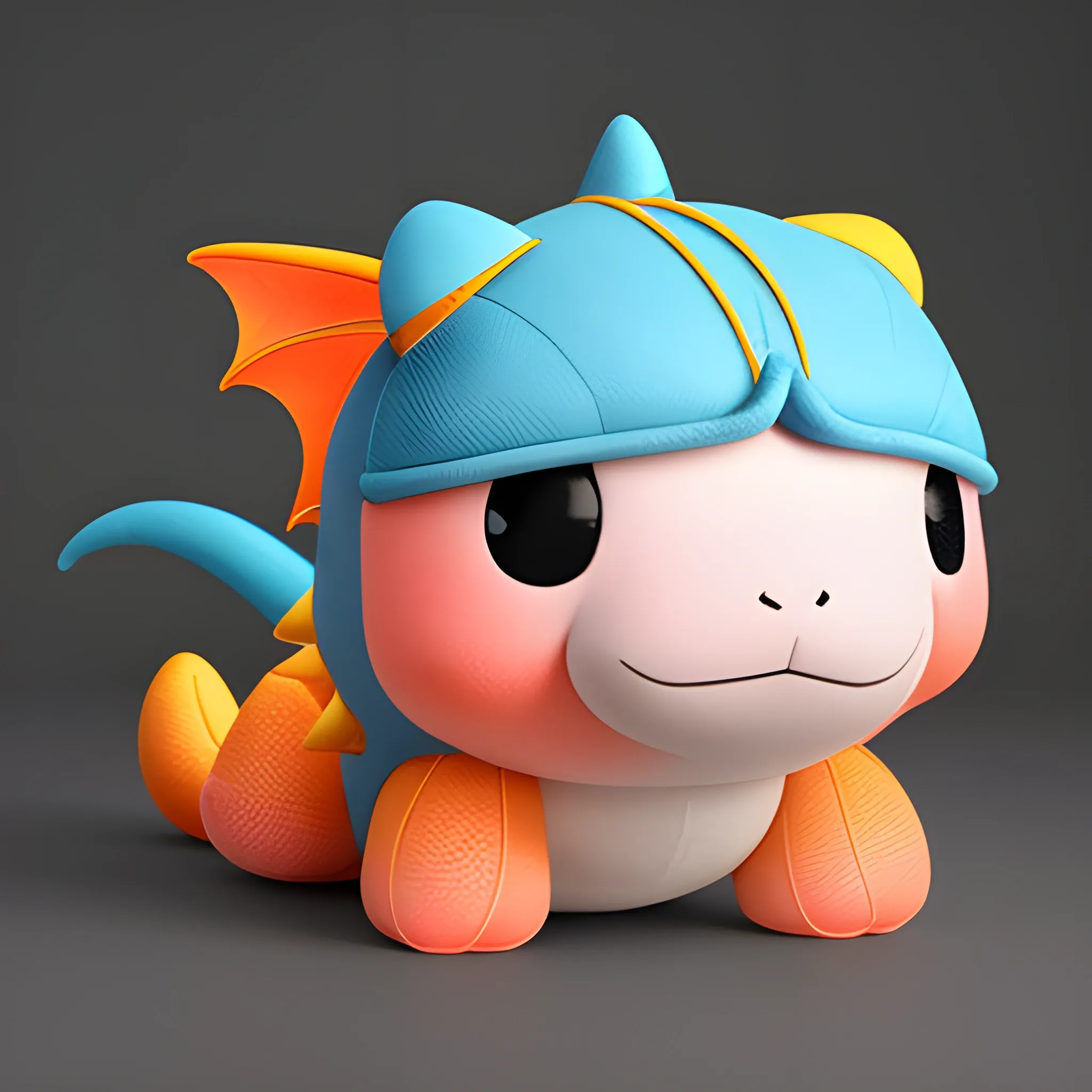 Cute kawaii Squishy dragon plush toy, realistic texture, visible stitch line, soft smooth lighting, vibrant studio lighting, modular constructivism, physically based rendering, square image