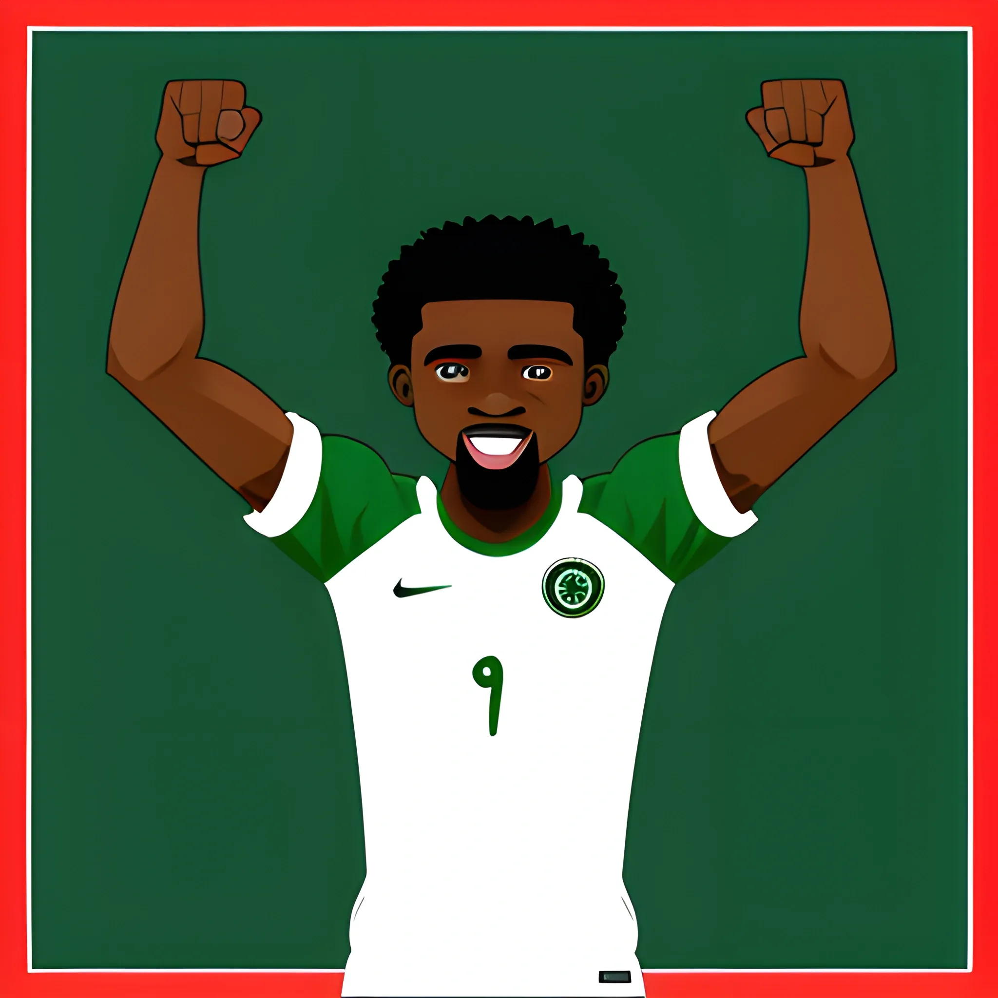 Nigeria football star, celebrate, Cartoon