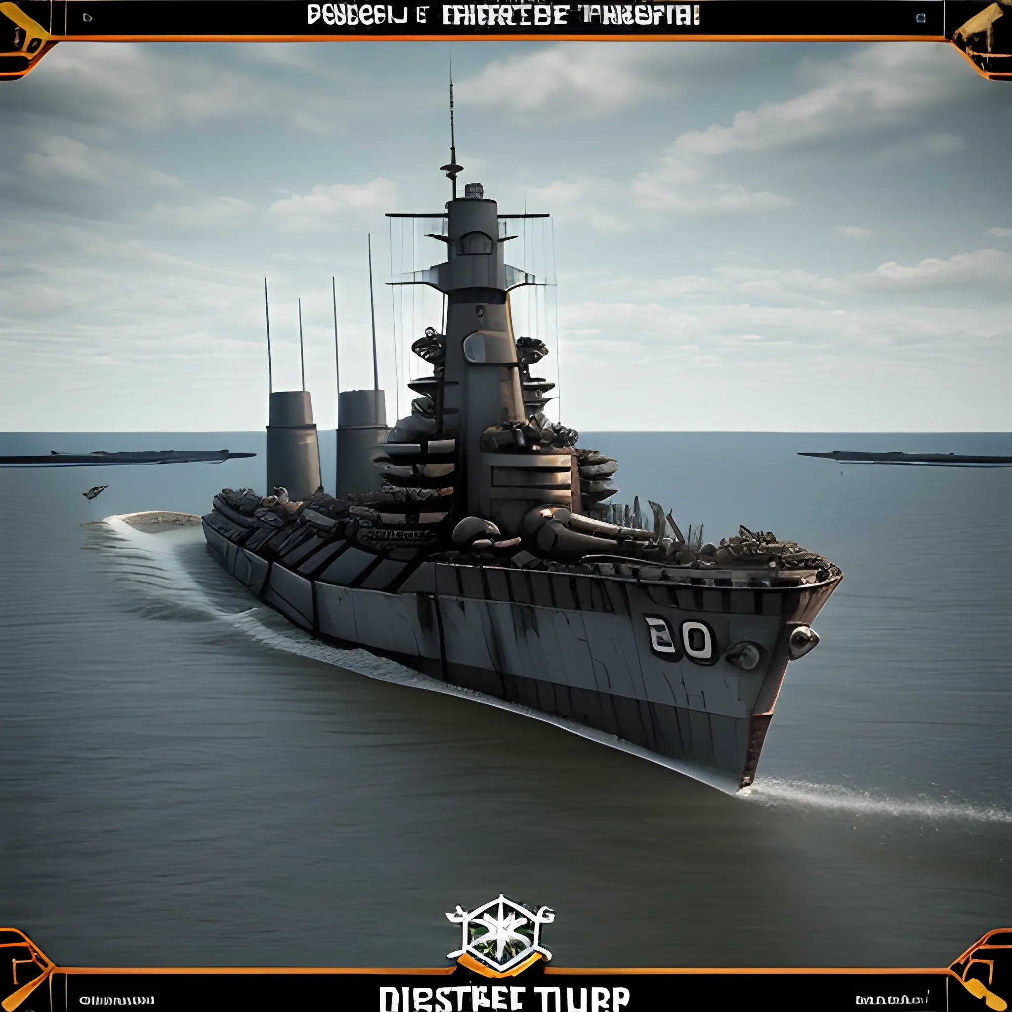 dieselpunk, collosal battleship, in port, gun turrets, multiple guns, brass hull, crewmen, turrets, steam stacks, crew on deck, battleship, battleship turrets, deck view, biplanes guarding ship, people, crew, 3D, HD, 4K, high definition