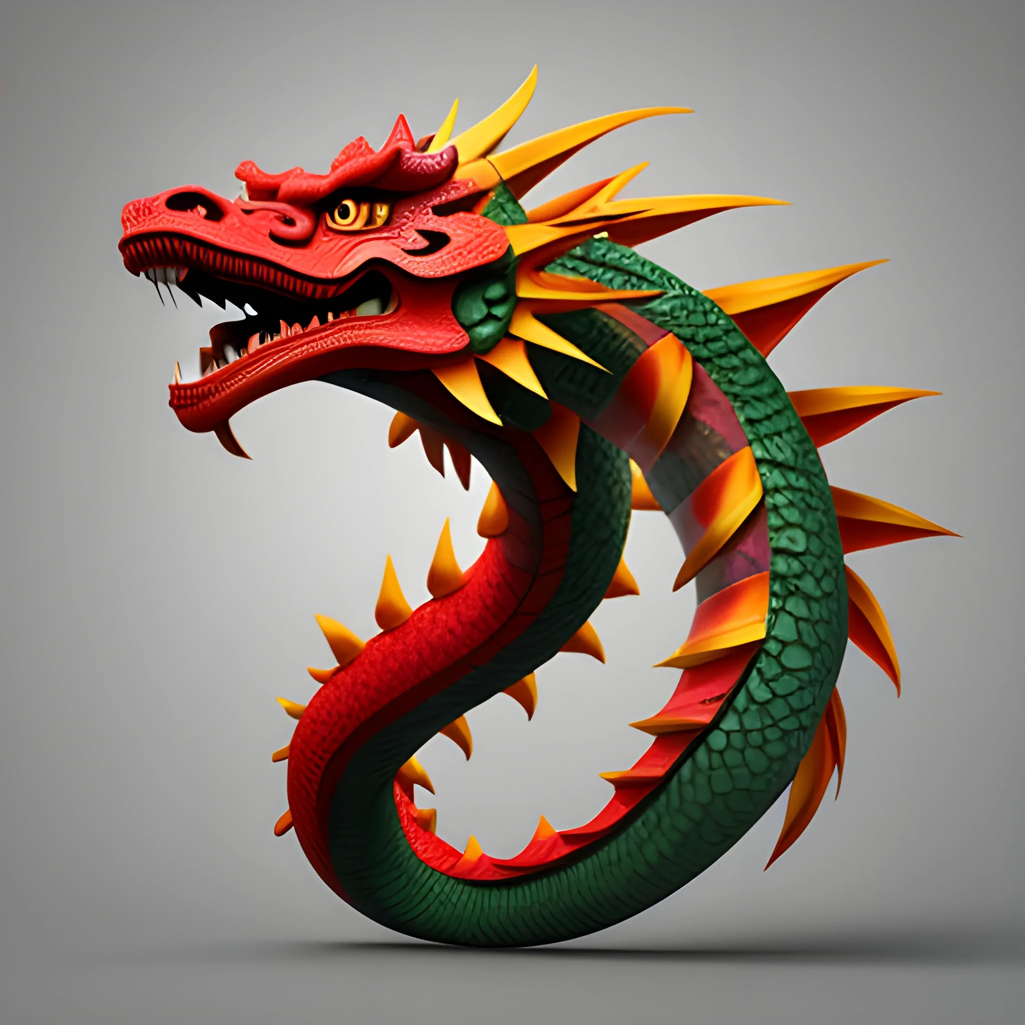 Chinese Dragon With Red Background. 3D Rendering, 3D Illustration. Stock  Photo, Picture and Royalty Free Image. Image 201024487.