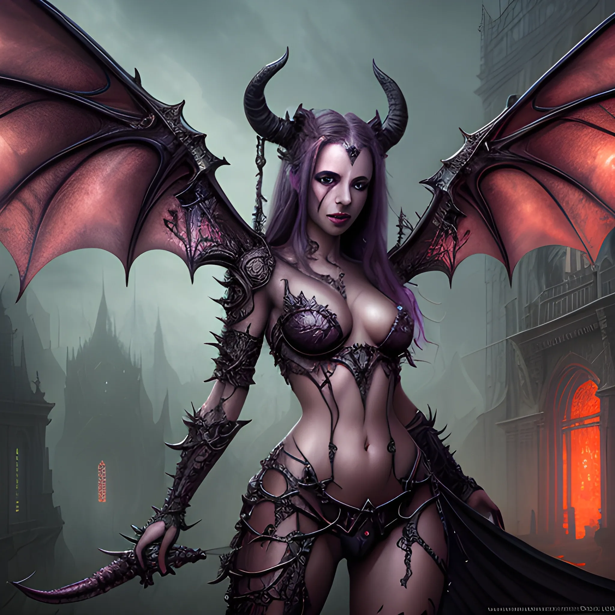 succubus, 8k, high resolution, high quality, photorealistic, hyperealistic, detailed, detailed matte painting, deep color, fantastical, intricate detail, splash screen, complementary colors, fantasy, concept art,