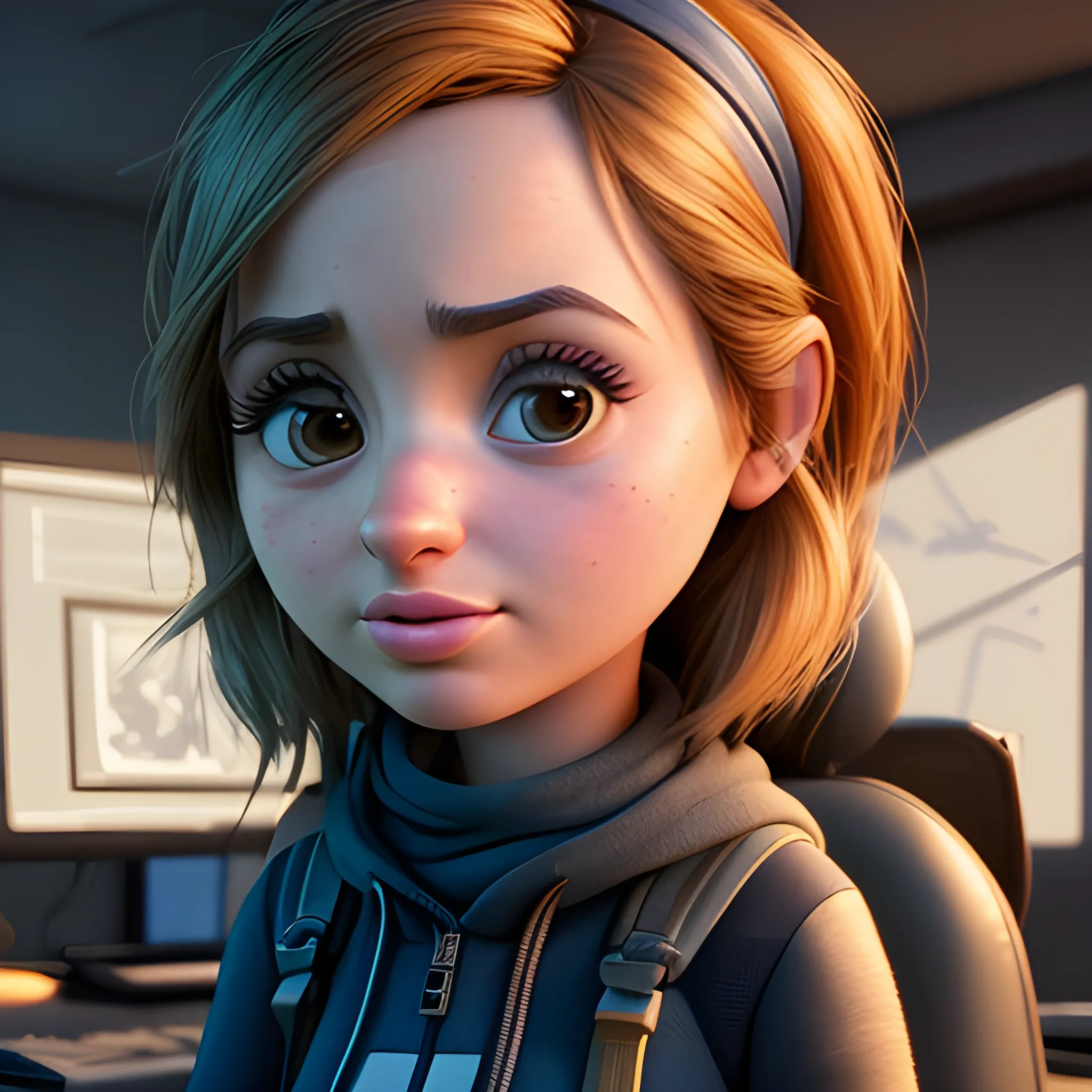 screenshot of Ana de Armas in a pixar movie. 3 d rendering. unreal engine. amazing likeness. very detailed. cartoon caricature.

