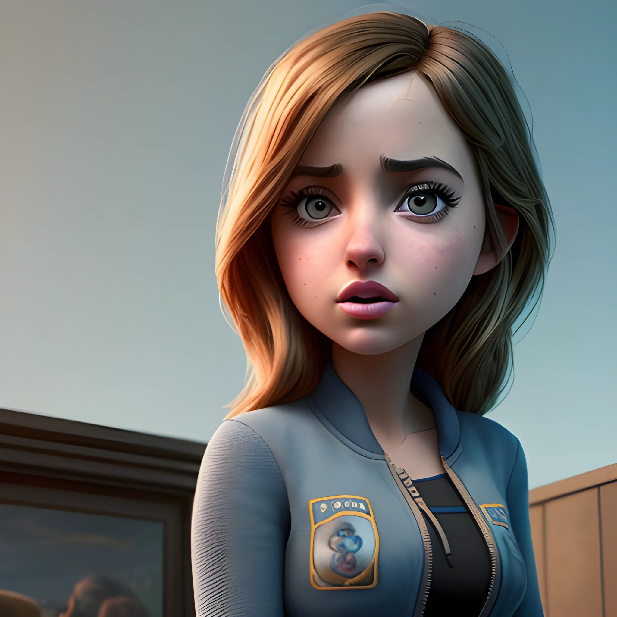 screenshot of Ana de Armas in a pixar movie. 3 d rendering. unreal engine. amazing likeness. very detailed. cartoon caricature, full body, atractive